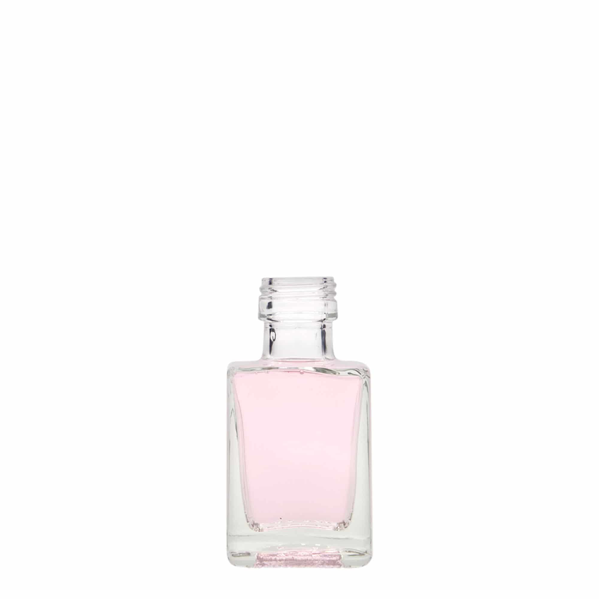50 ml üvegpalack 'Cube', négyzet alakú, nyílás: PP 24