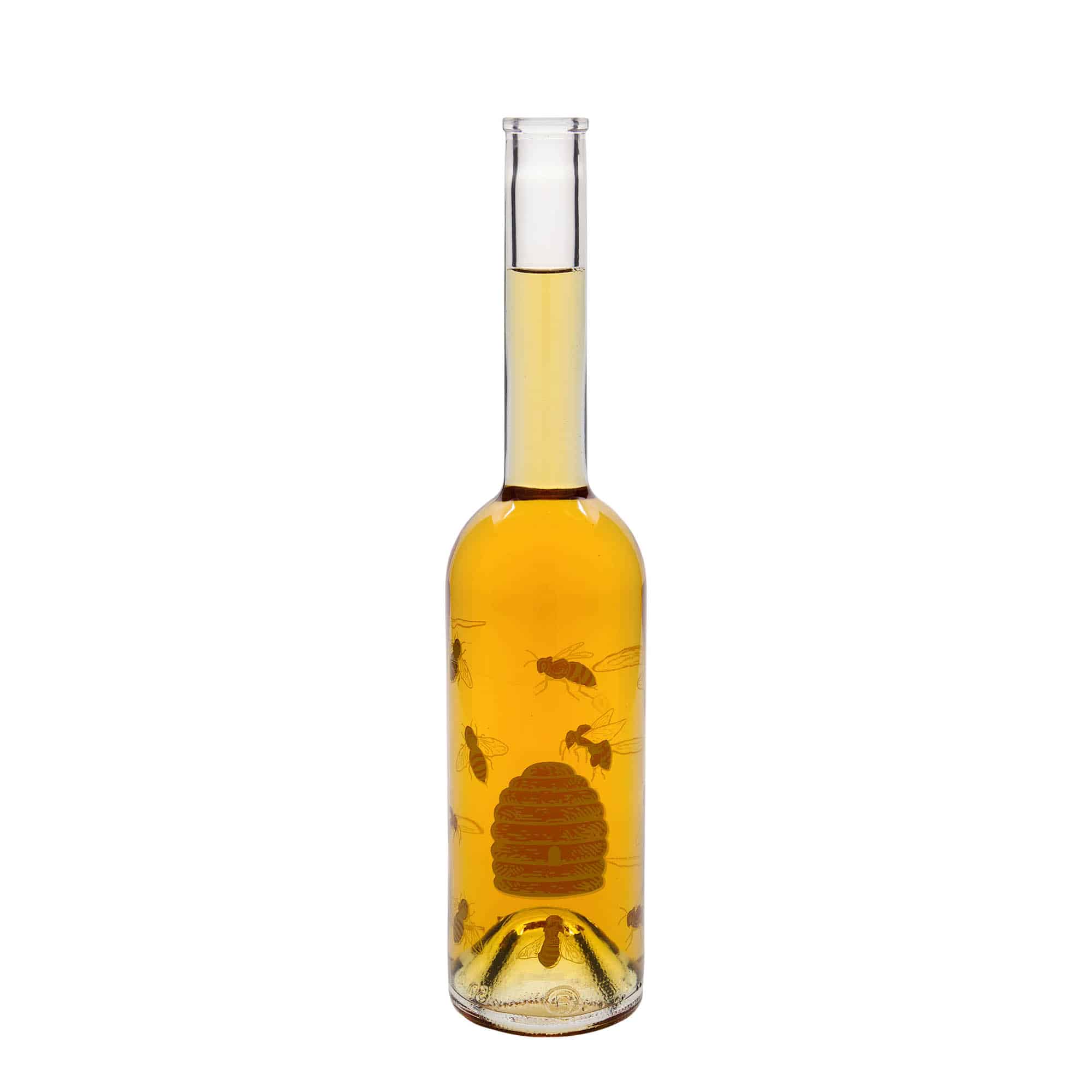 500 ml-es üvegpalack 'Opera', motívum: Méhek, szájnyílás: parafadugó