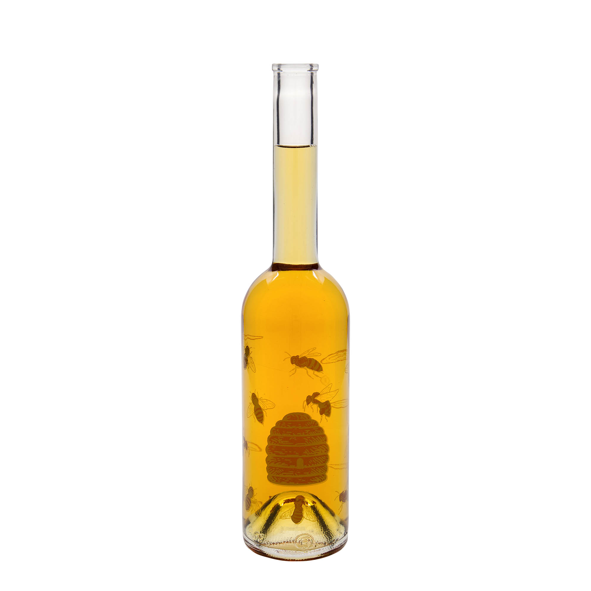 500 ml-es üvegpalack 'Opera', motívum: Méhek, szájnyílás: parafadugó