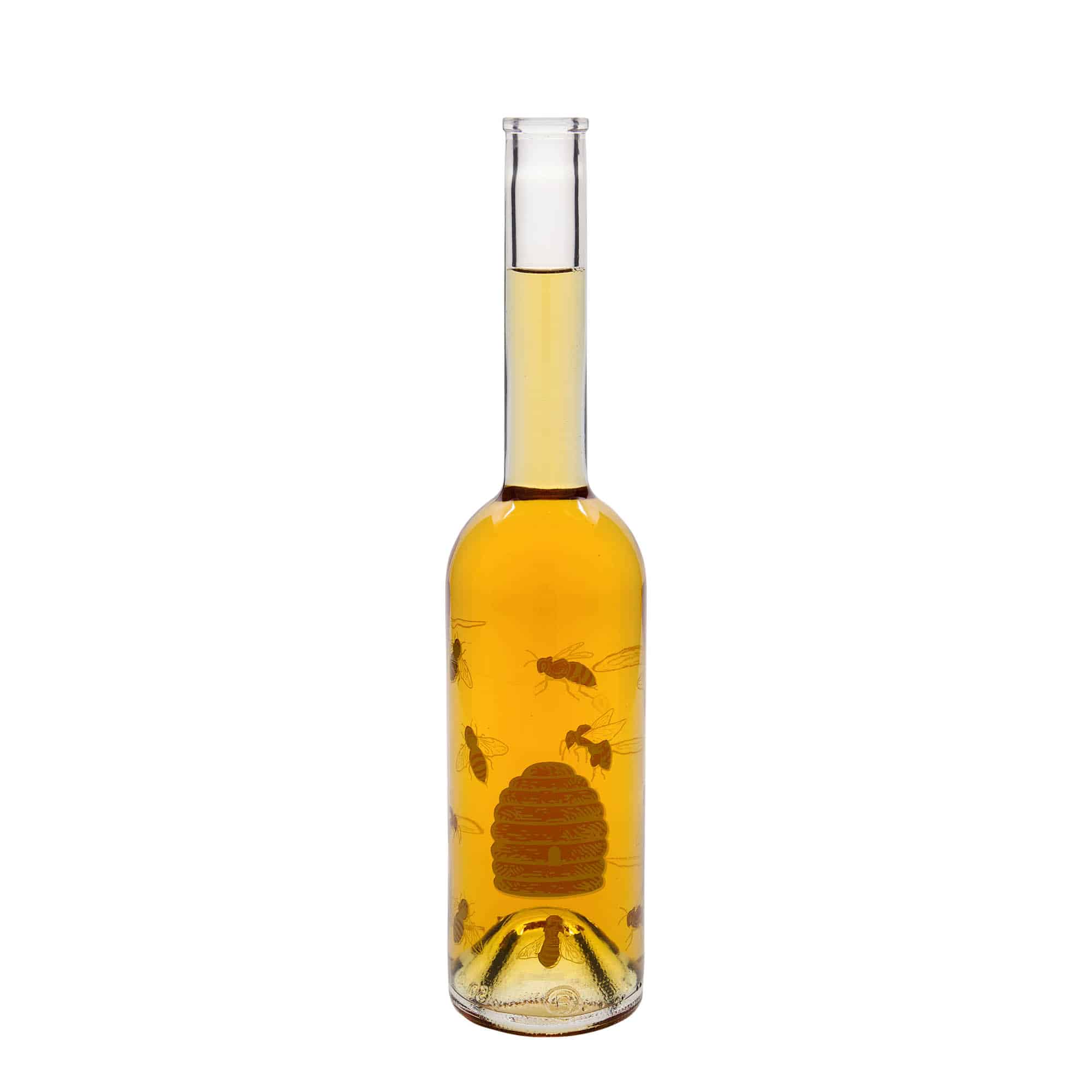 500 ml üvegpalack 'Opera', motívum: méhek, nyílás: parafa