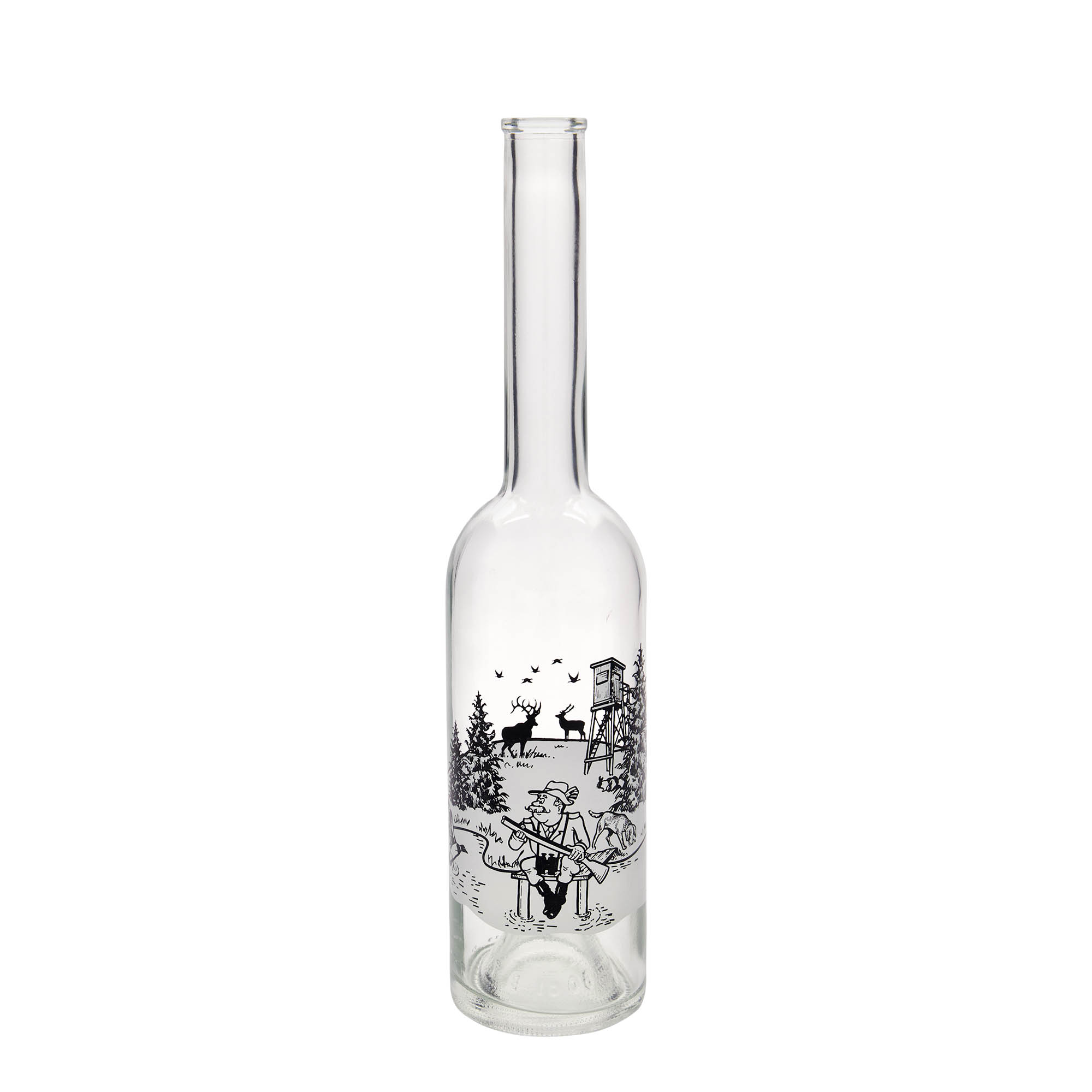 500 ml üvegpalack 'Opera', motívum: Vadász, nyílás: parafa