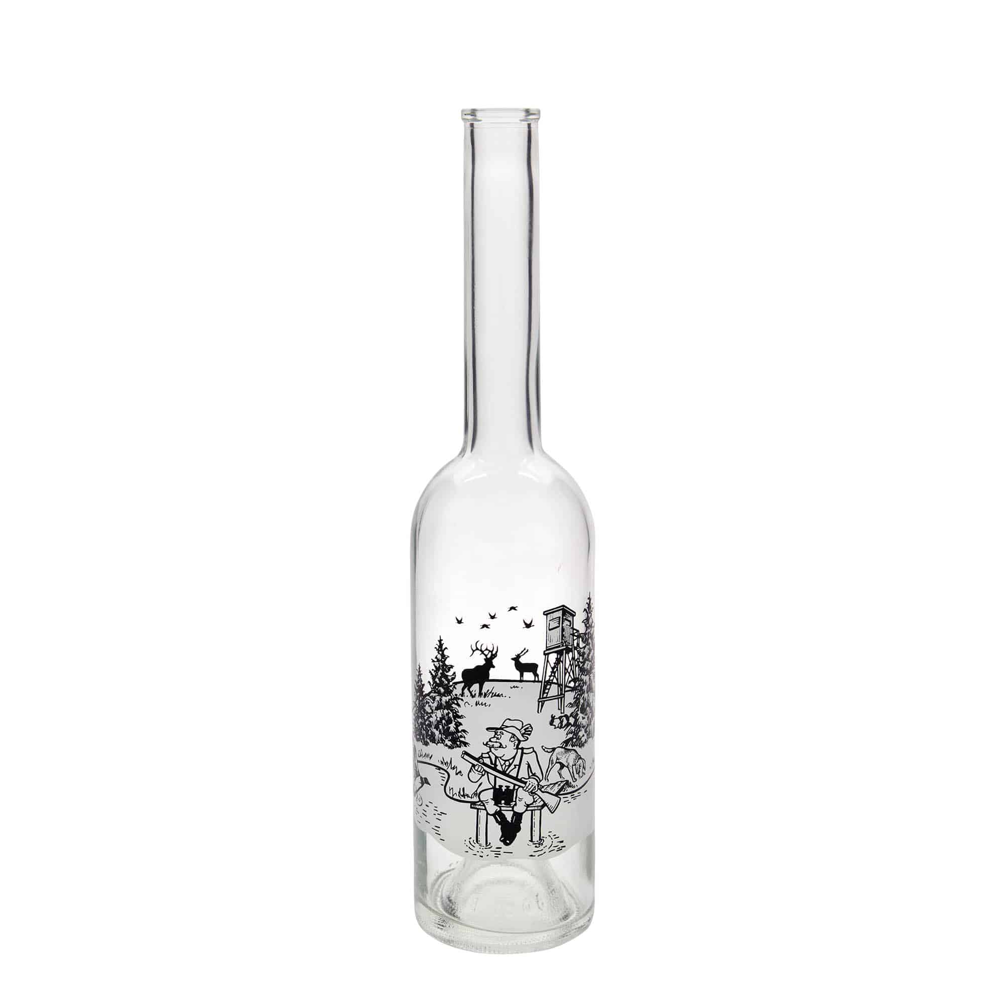 500 ml üvegpalack 'Opera', motívum: Vadász, nyílás: parafa