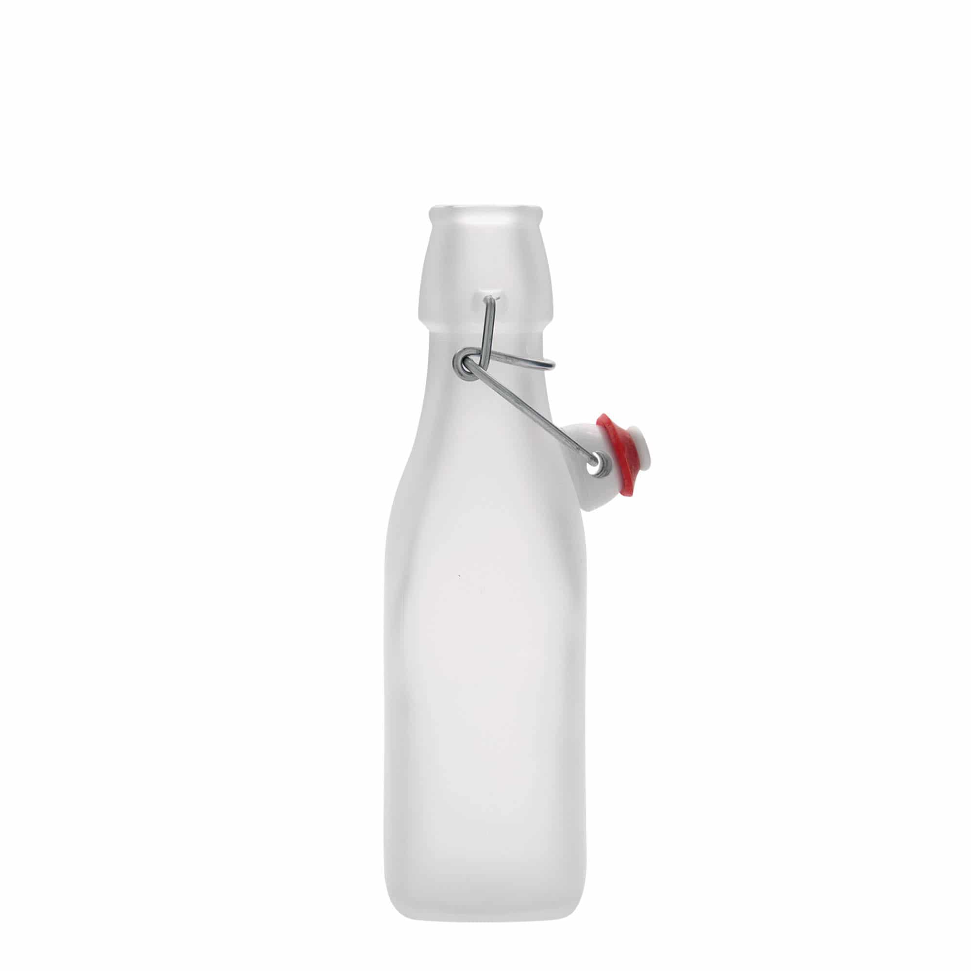 250 ml üveges palack 'Swing, négyzet alakú, fehér, nyílás: füles zár'