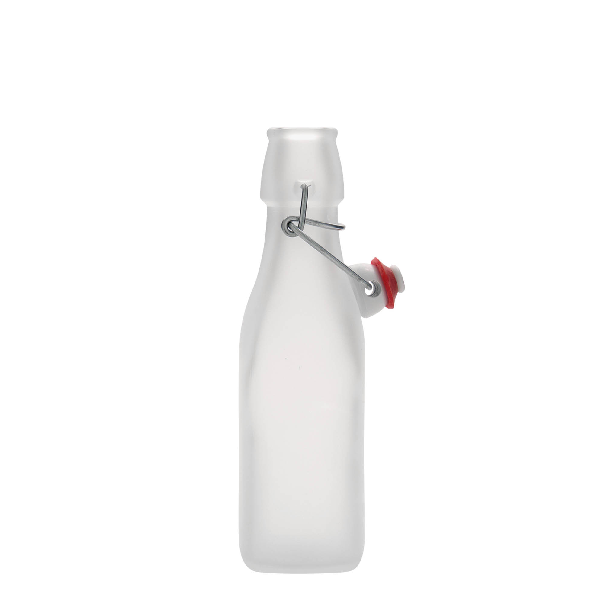 250 ml üveges palack 'Swing, négyzet alakú, fehér, nyílás: füles zár' 250 ml üveges palack 'Swing, négyzet alakú, fehér, nyílás: füles zár'