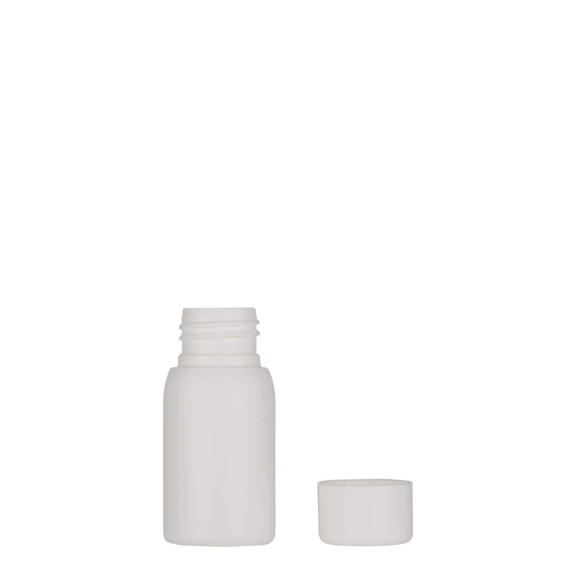 30 ml műanyag palack 'Tuffy', HDPE, fehér, nyakméret: 24/410