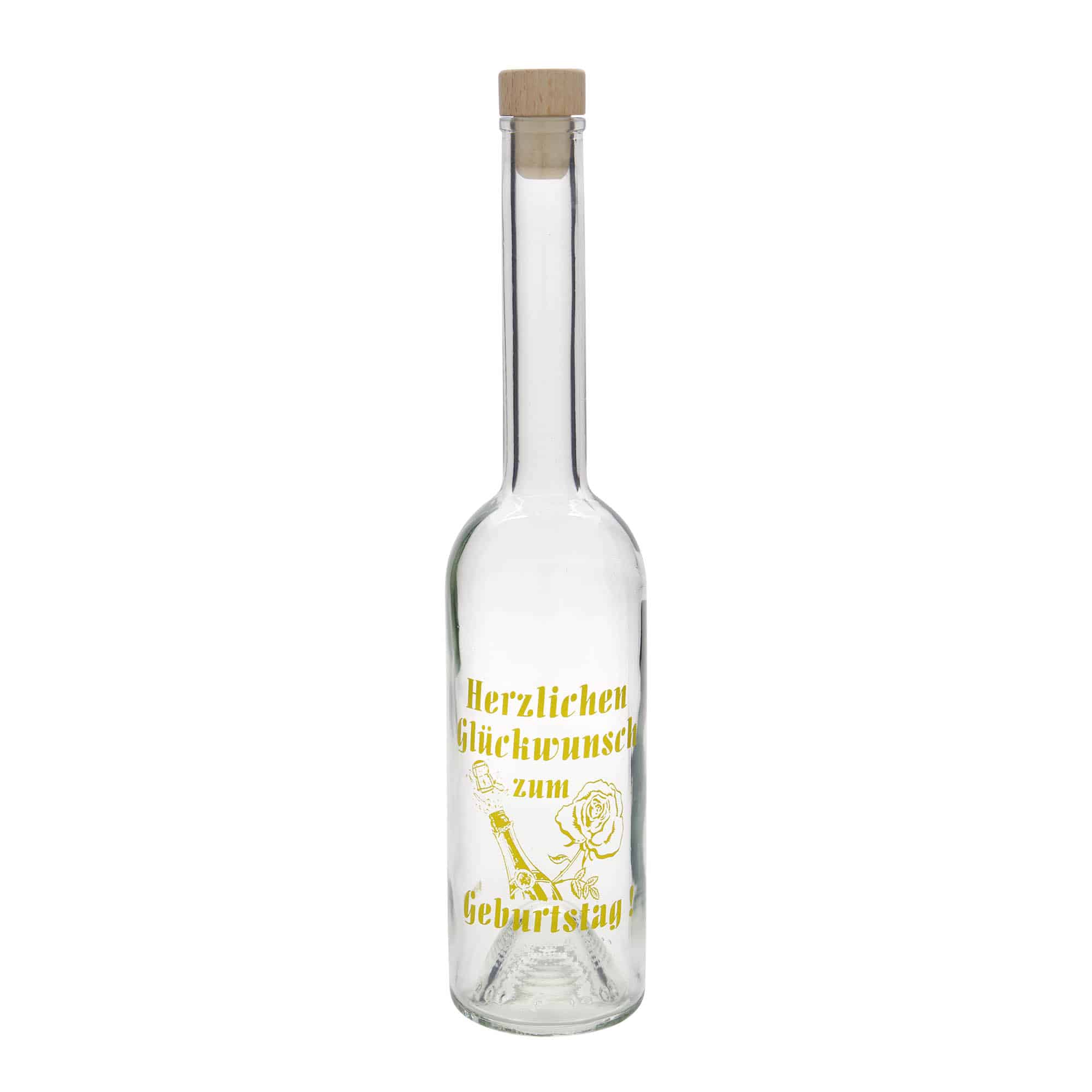 500 ml üvegpalack 'Opera', motívum: születésnapi palack, nyílás: parafa