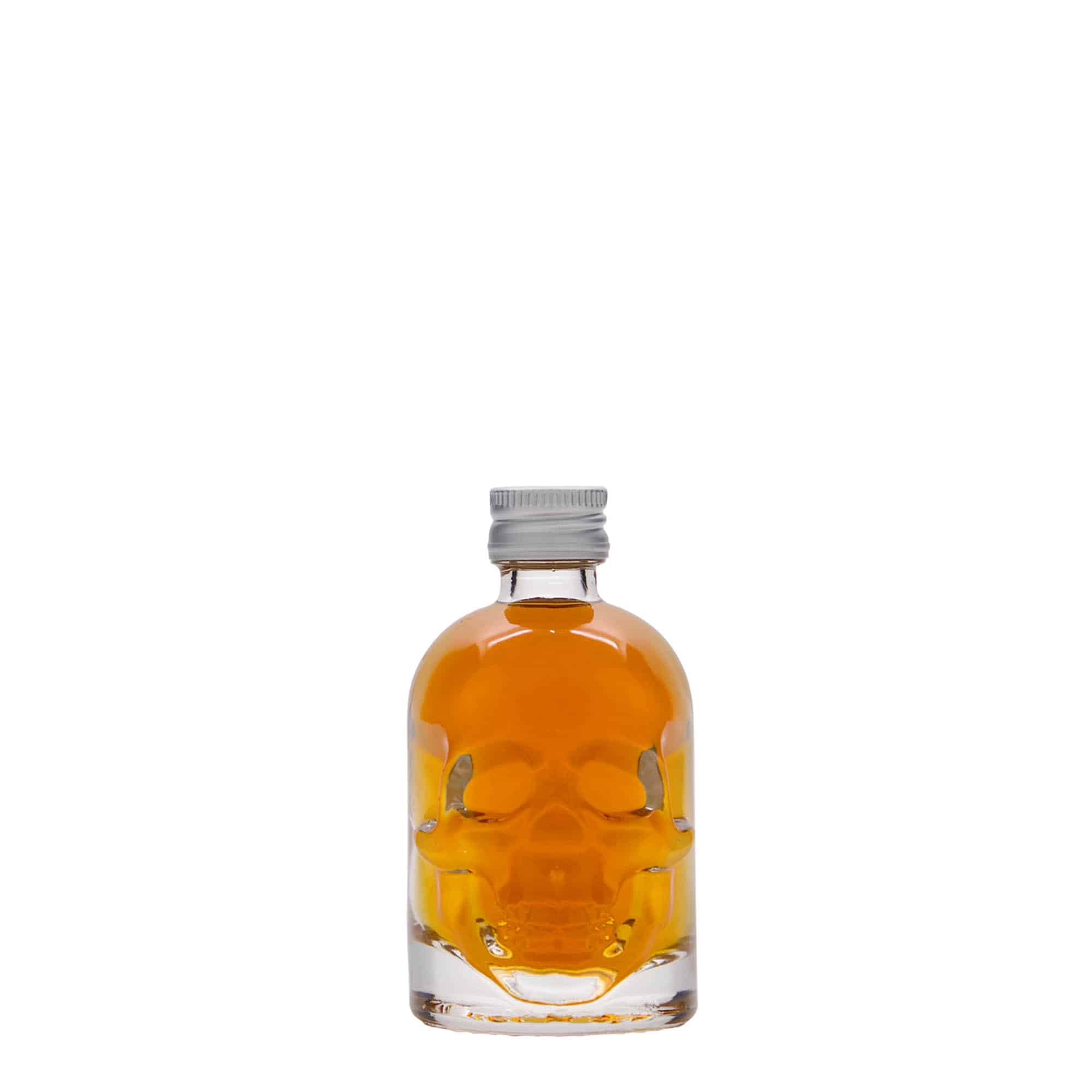50 ml üvegpalack 'Haláli fej', nyílás: PP 18
