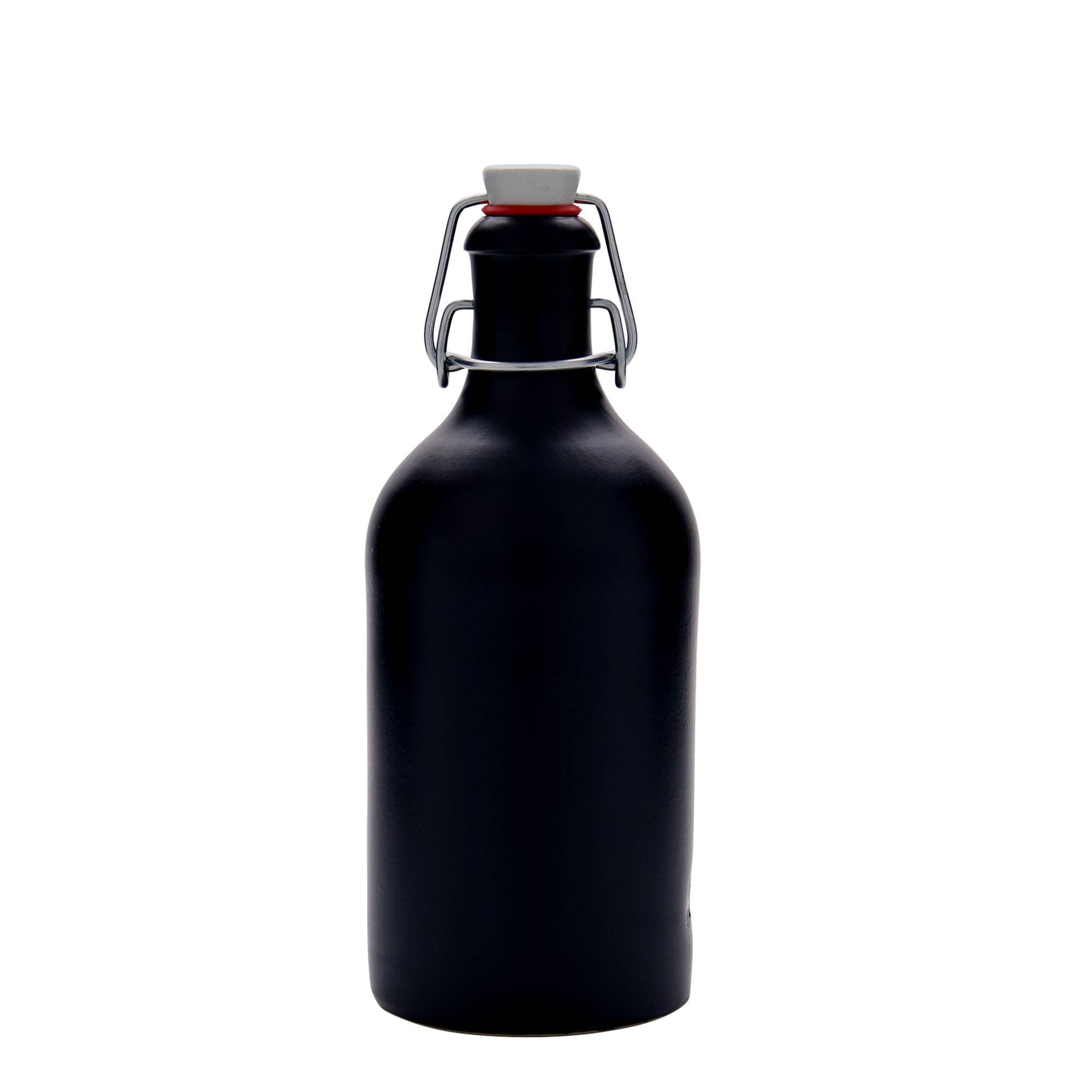 500 ml agyagedény, kőedény, fekete, száj: patentzár