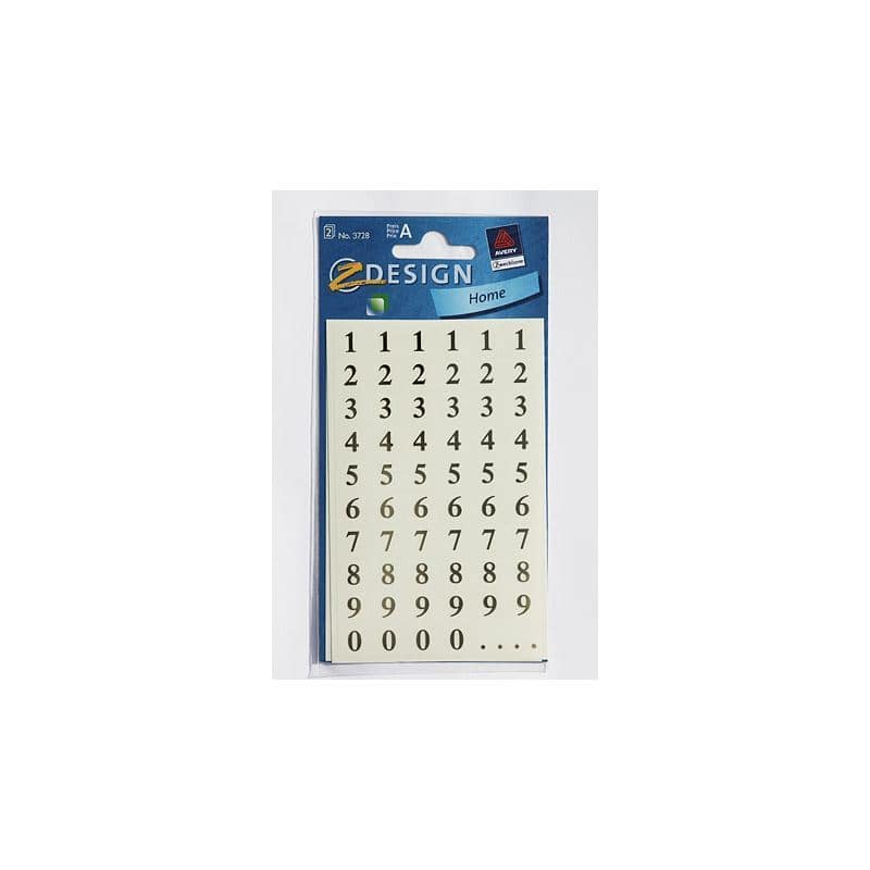 Zweckform matrica 'Számok 1-9', műanyag, arany
