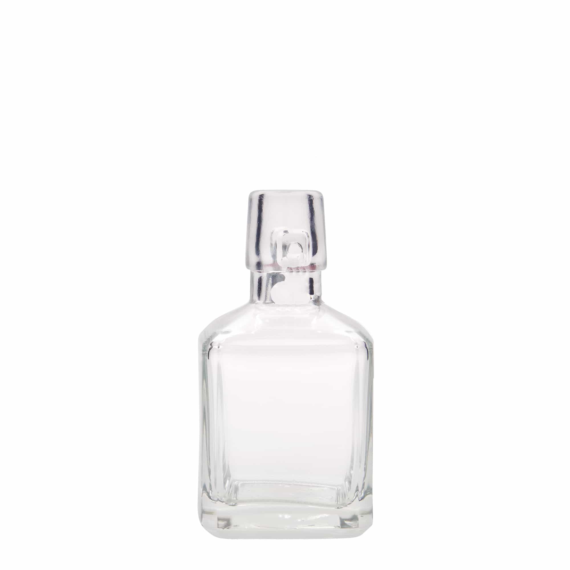 200 ml üvegpalack 'Kubica', négyzet alakú, nyílás: patentzár