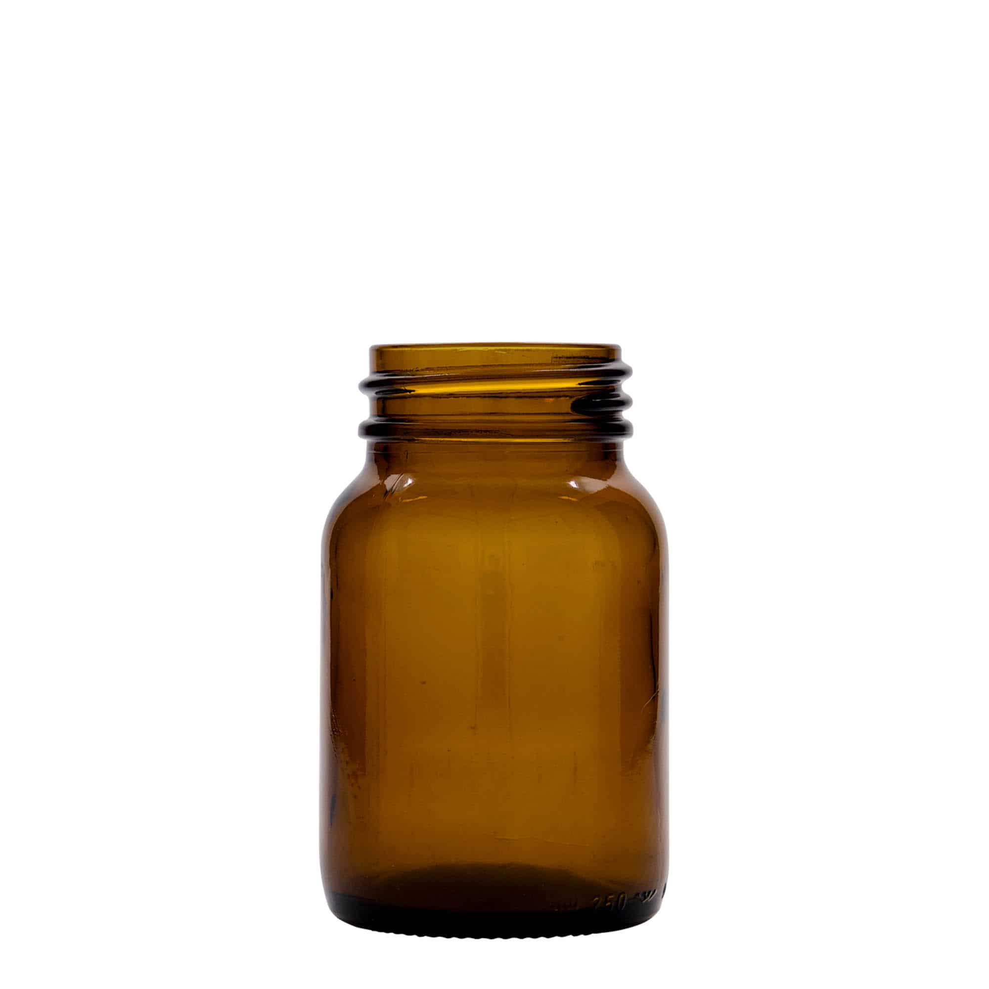 250 ml-es széles nyakú üveg, barna, szájnyílás: DIN 55 250 ml-es széles nyakú üveg, barna, szájnyílás: DIN 55