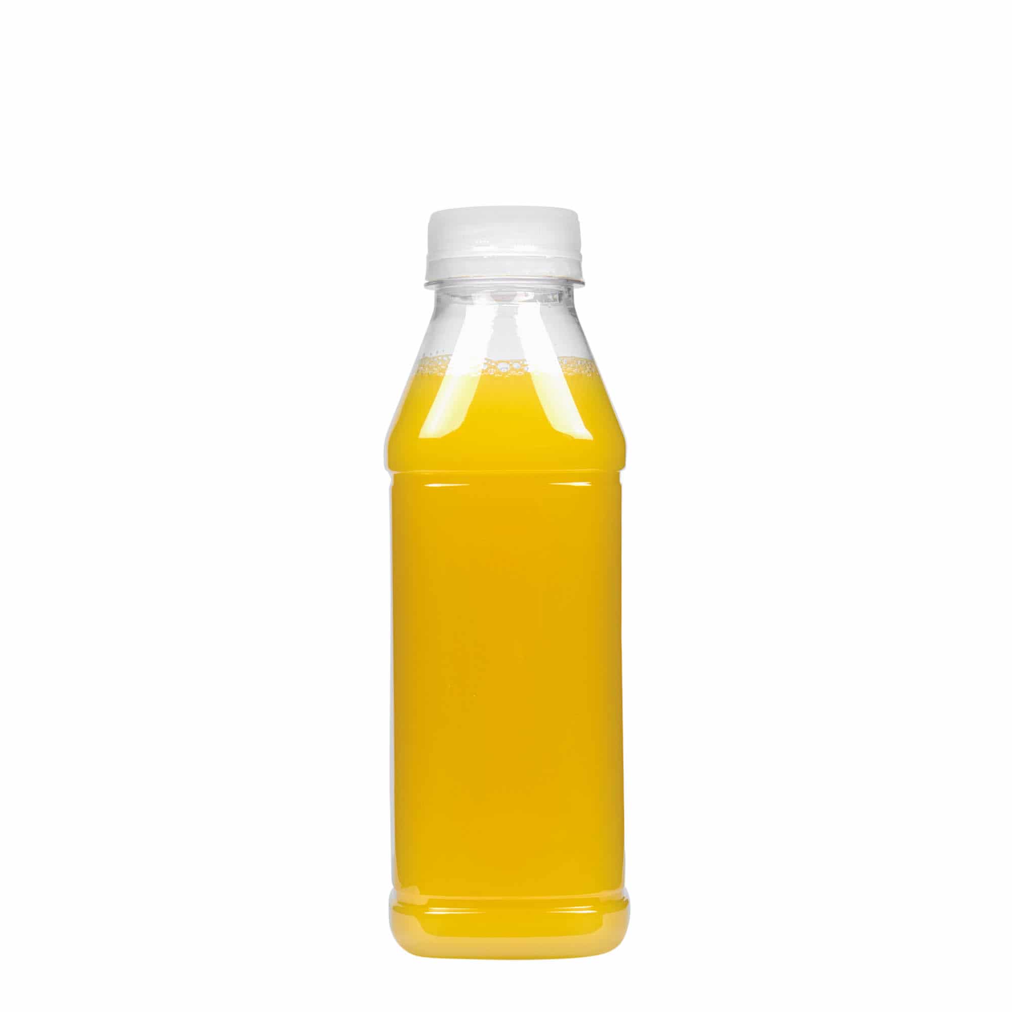500 ml PET-palack 'Milk and Juice Carré', négyzet alakú, műanyag, nyílás: 38 mm