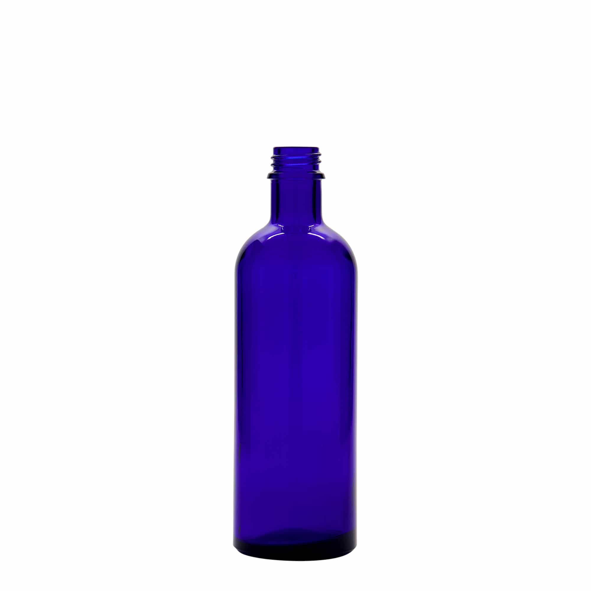 200 ml orvosi üveg, üveg, királykék, nyílás: DIN 22