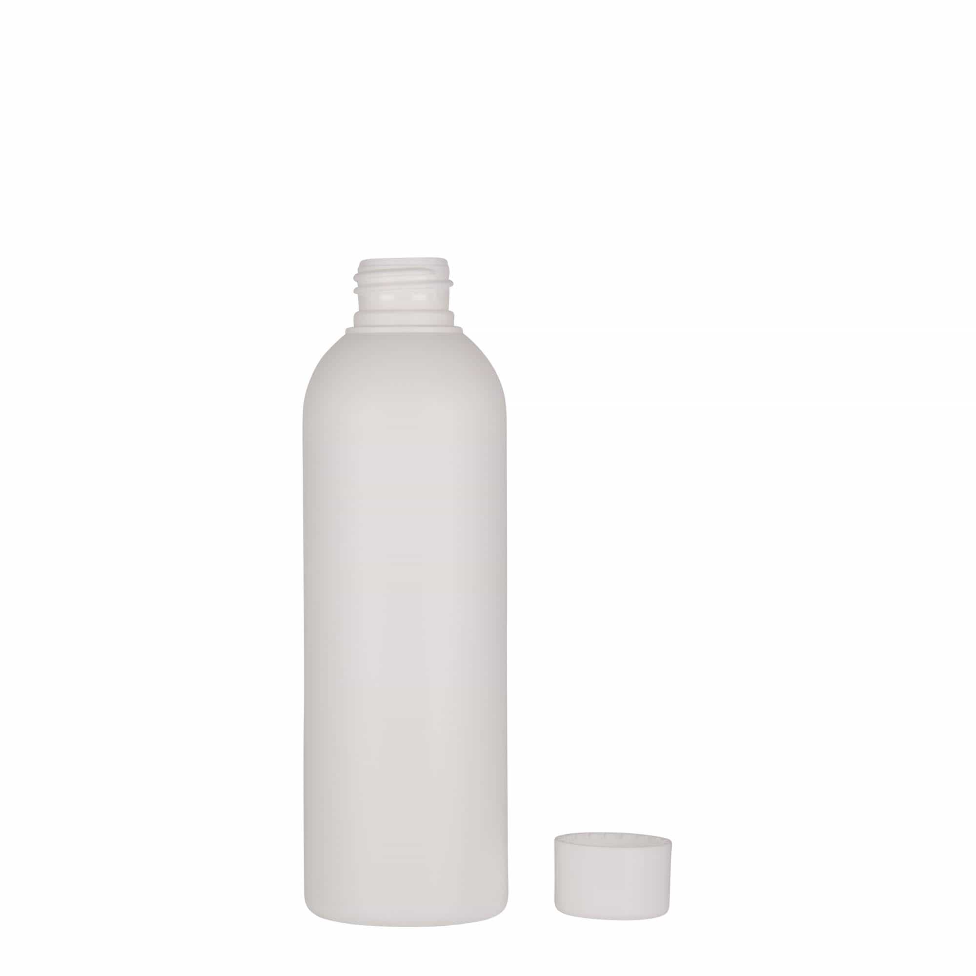 200 ml műanyag palack 'Tuffy', HDPE, fehér, nyílás: 24/410