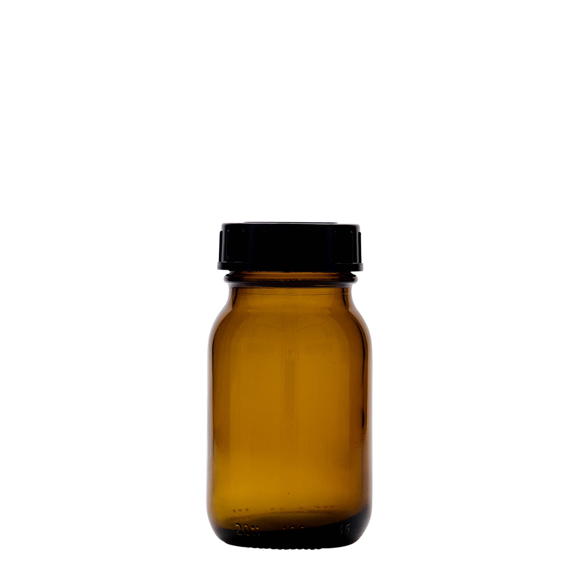 100 ml széles szájú üveg, barna, nyílás: DIN 40
