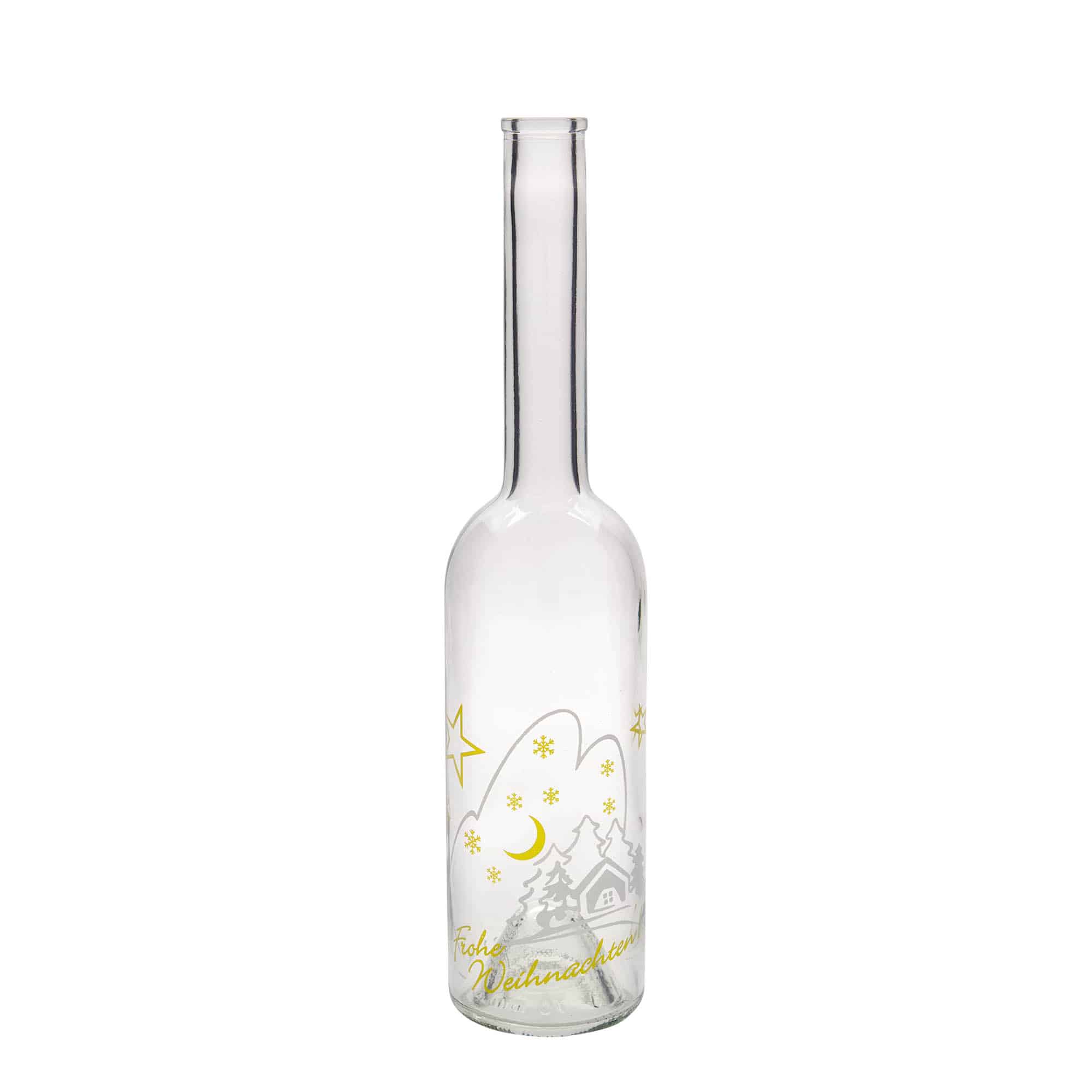 500 ml üvegpalack 'Opera', motívum: karácsonyi idill, nyak: parafa