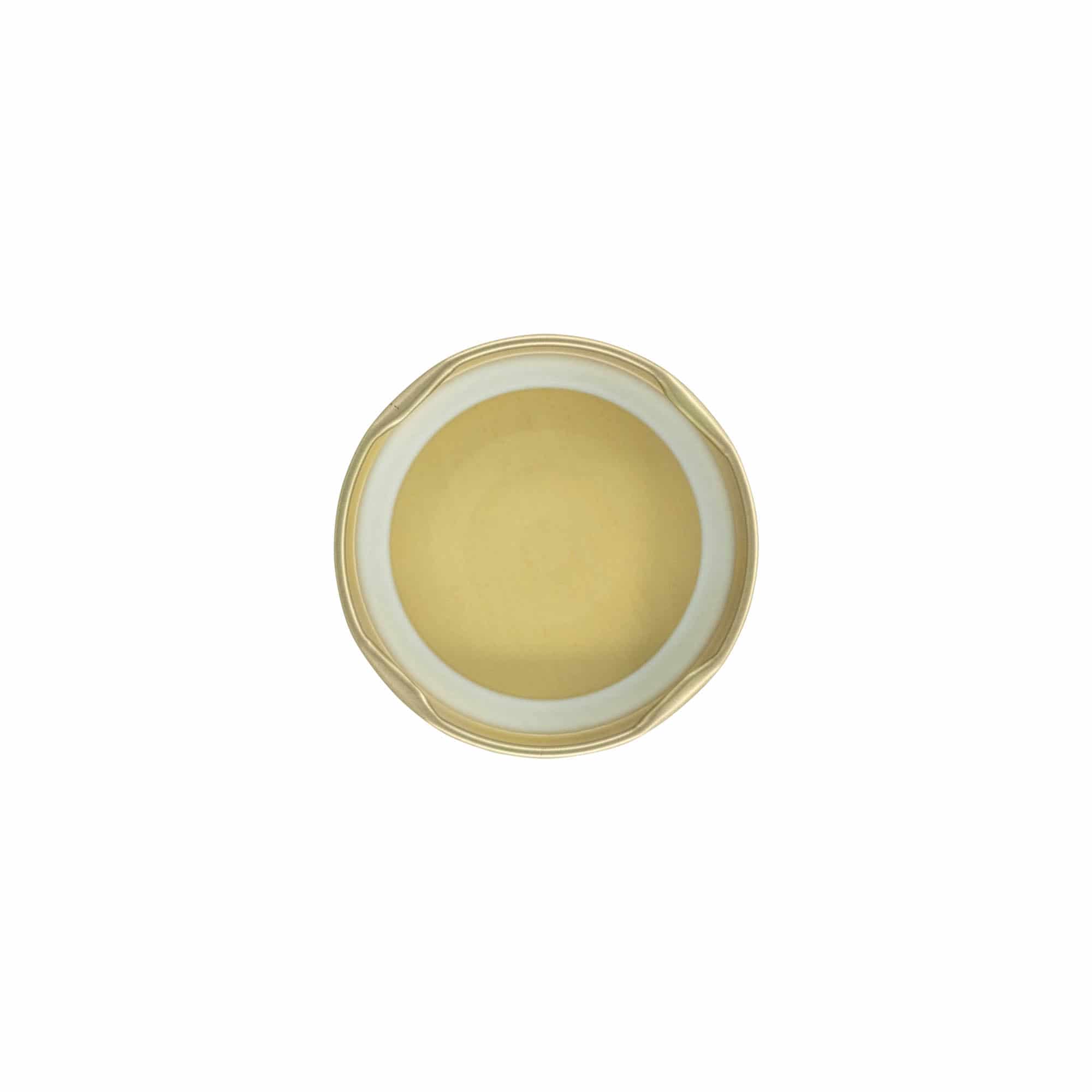 Twist-Off-fedél, fehérlemez, arany, nyílásra: TO 58 Twist-Off-fedél, fehérlemez, arany, nyílásra: TO 58