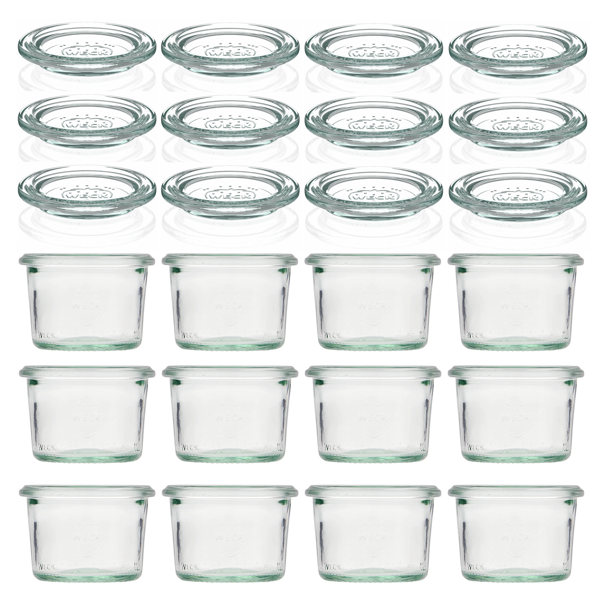 12x 80 ml Felfordítható WECK-üveg üvegfedéllel RR 60