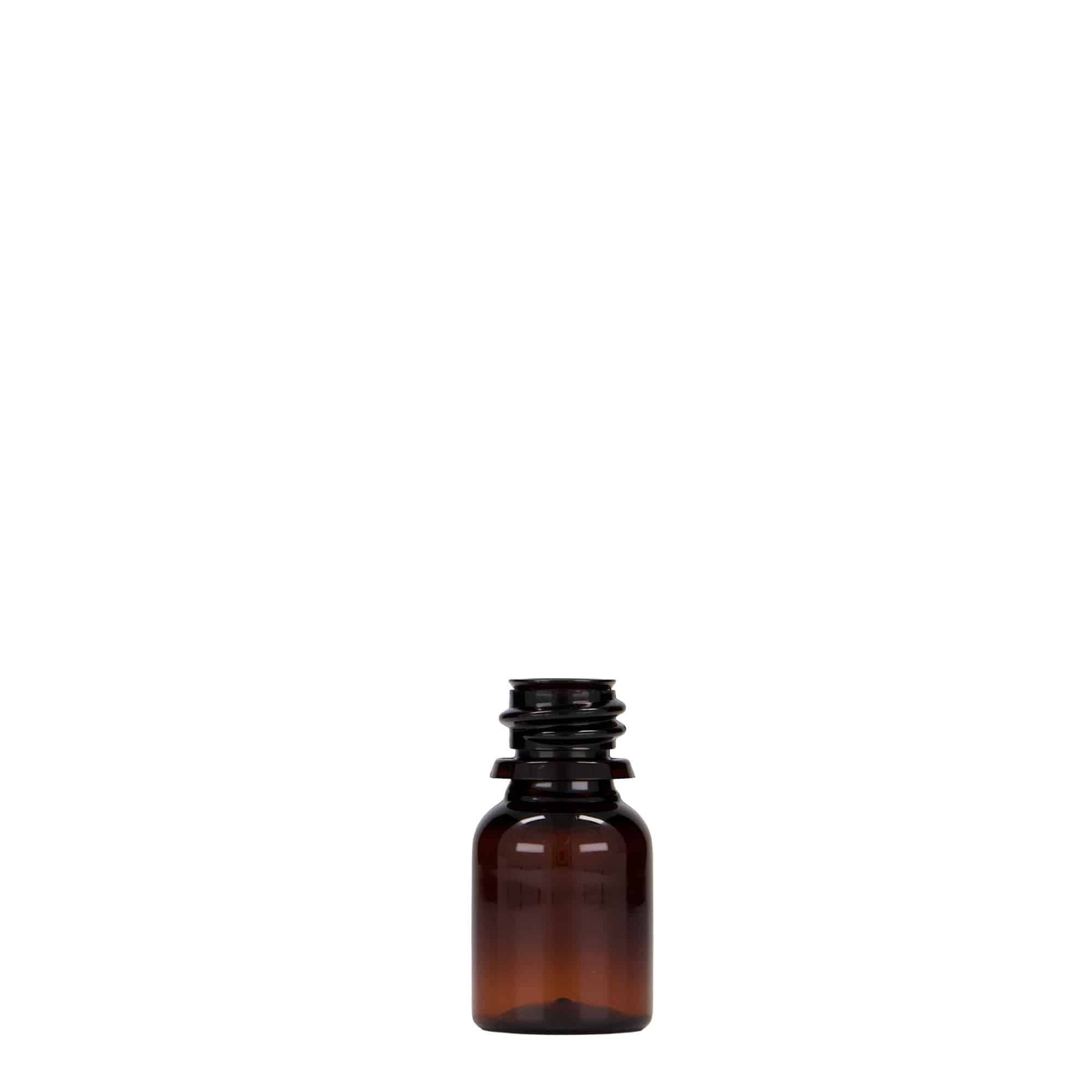 10 ml PET orvosi üveg 'Easy Living', barna, műanyag, nyak: DIN 18