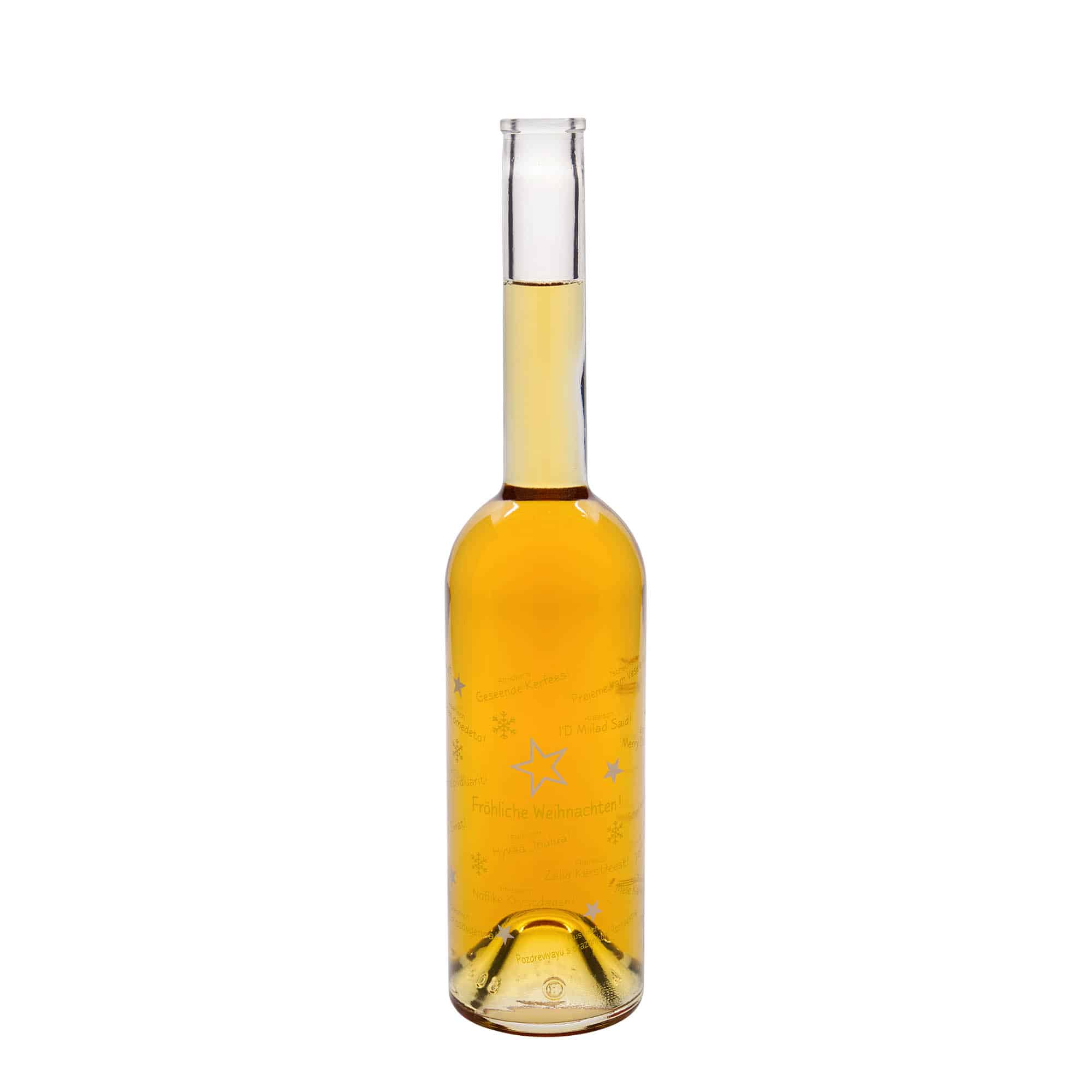 500 ml-es üvegpalack 'Opera', motívum: Karácsony a világban, szájnyílás: parafadugó