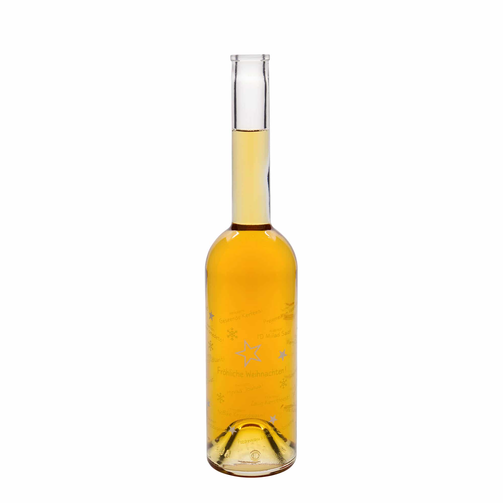 500 ml üveges palack 'Opera', motívum: Karácsony a világban, nyílás: parafa