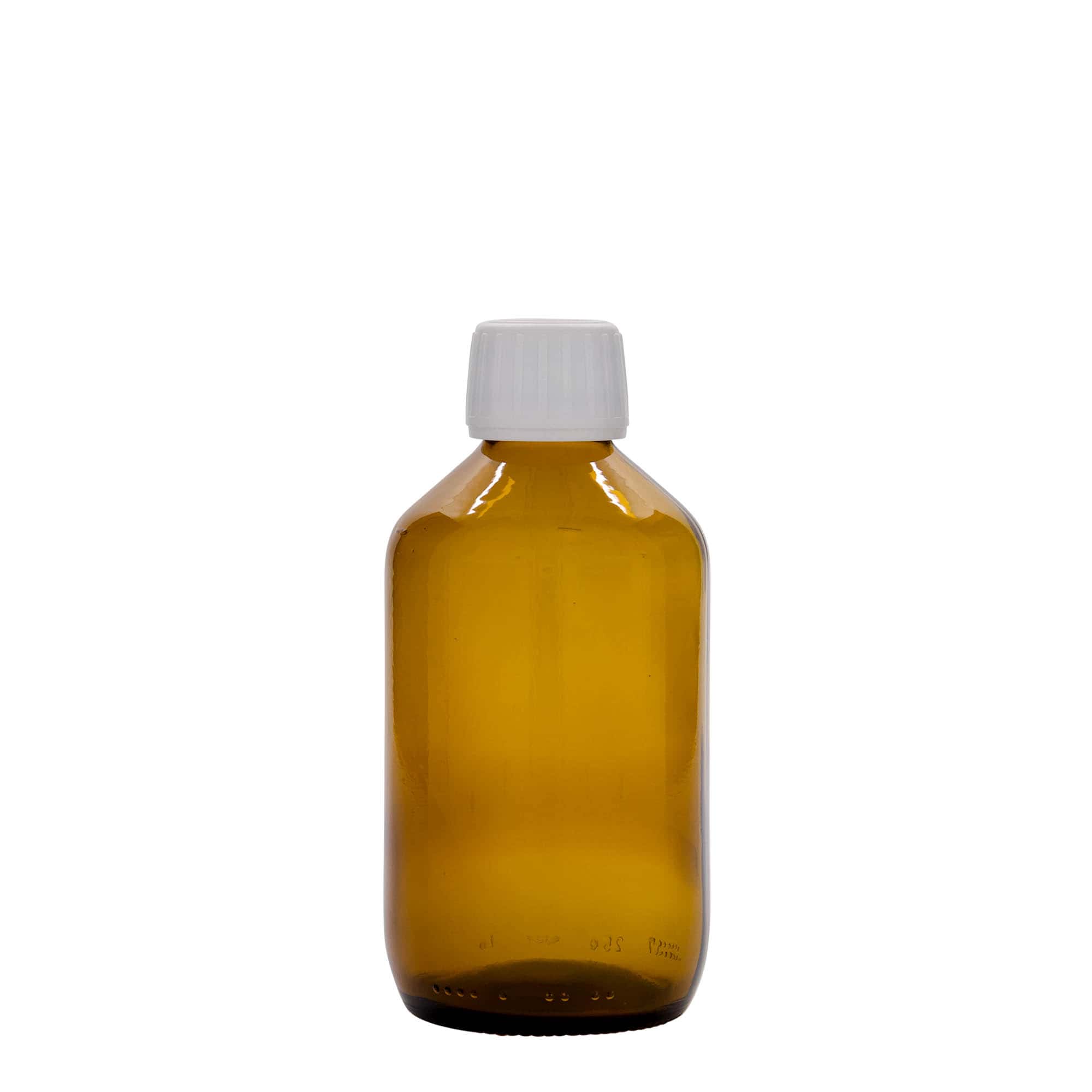 250 ml orvosi üveg, barna, üveg, nyak: PP 28
