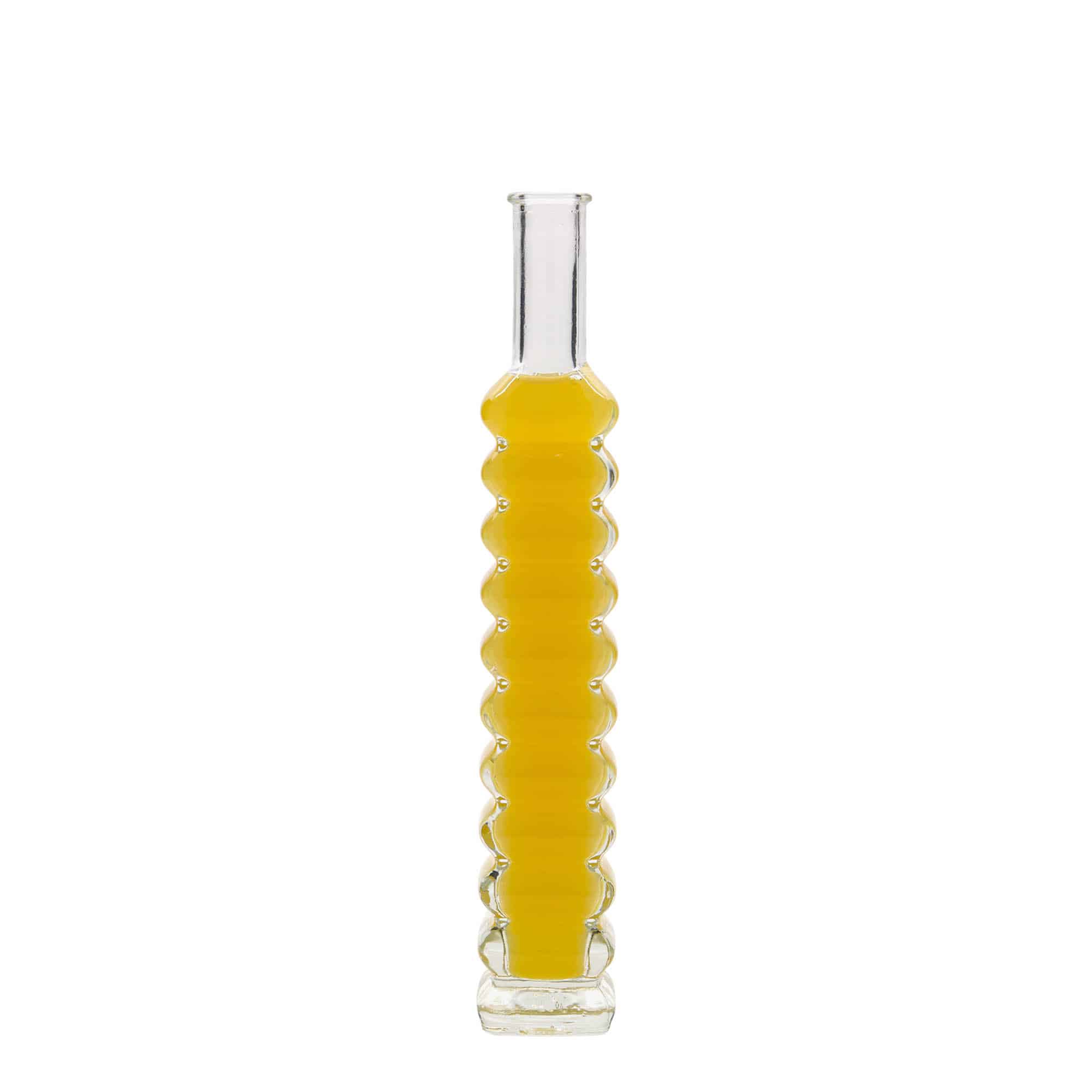 100 ml-es üvegpalack ’Roma', négyzet alakú, szájnyílás: parafadugó