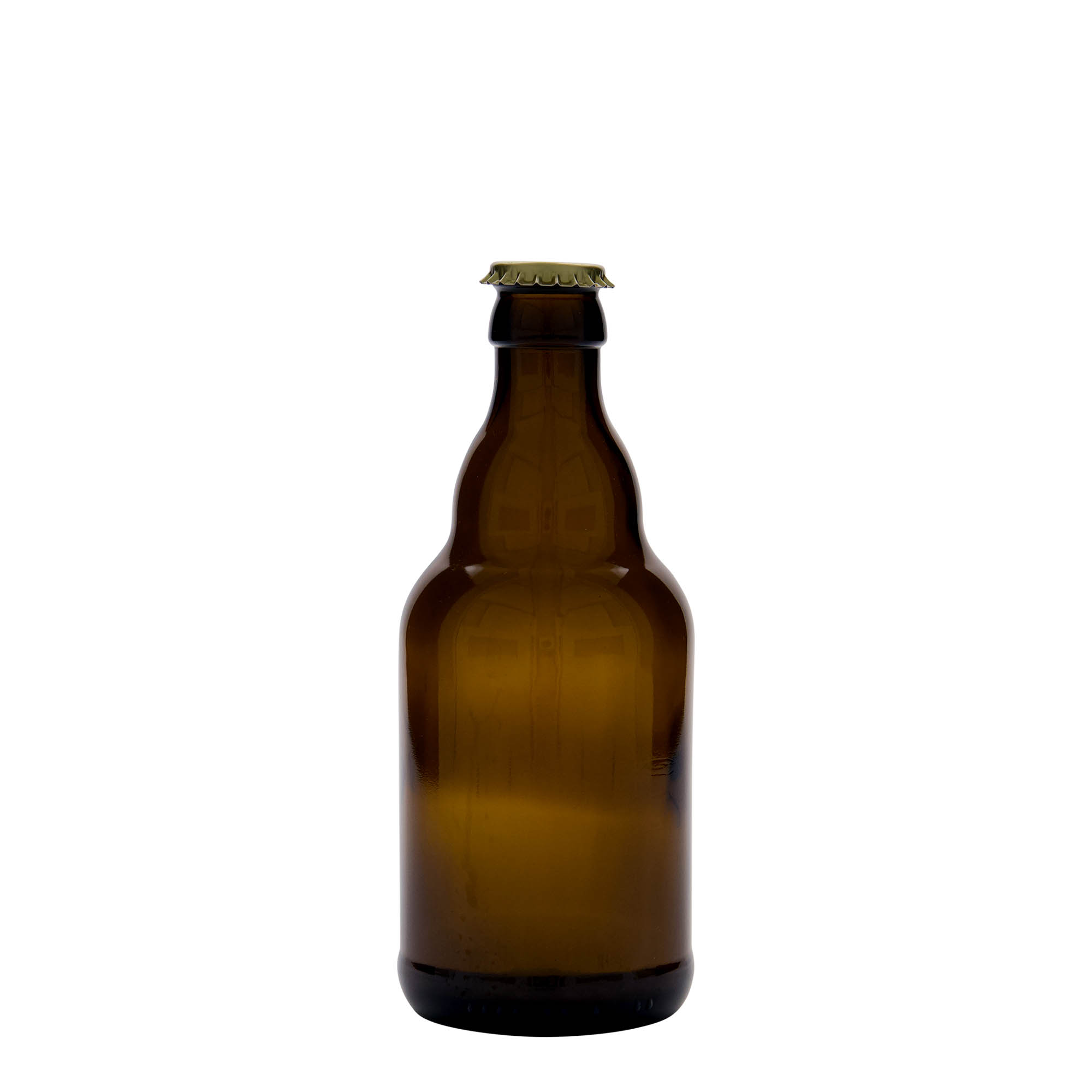 330 ml-es sörösüveg 'Steinie', üveg, barna, szájnyílás: söröskupak