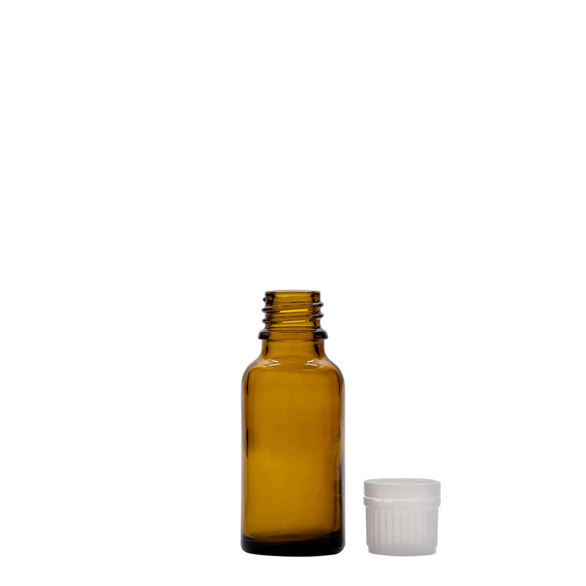 20 ml orvosi üveg, barna üveg, nyílás: DIN 18