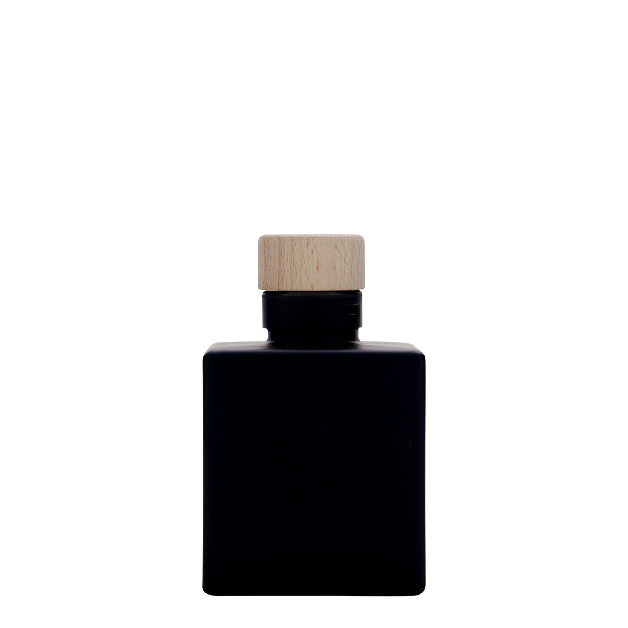 100 ml üvegpalack 'Cube', négyzet alakú, fekete, nyílás: parafa 100 ml üvegpalack 'Cube', négyzet alakú, fekete, nyílás: parafa