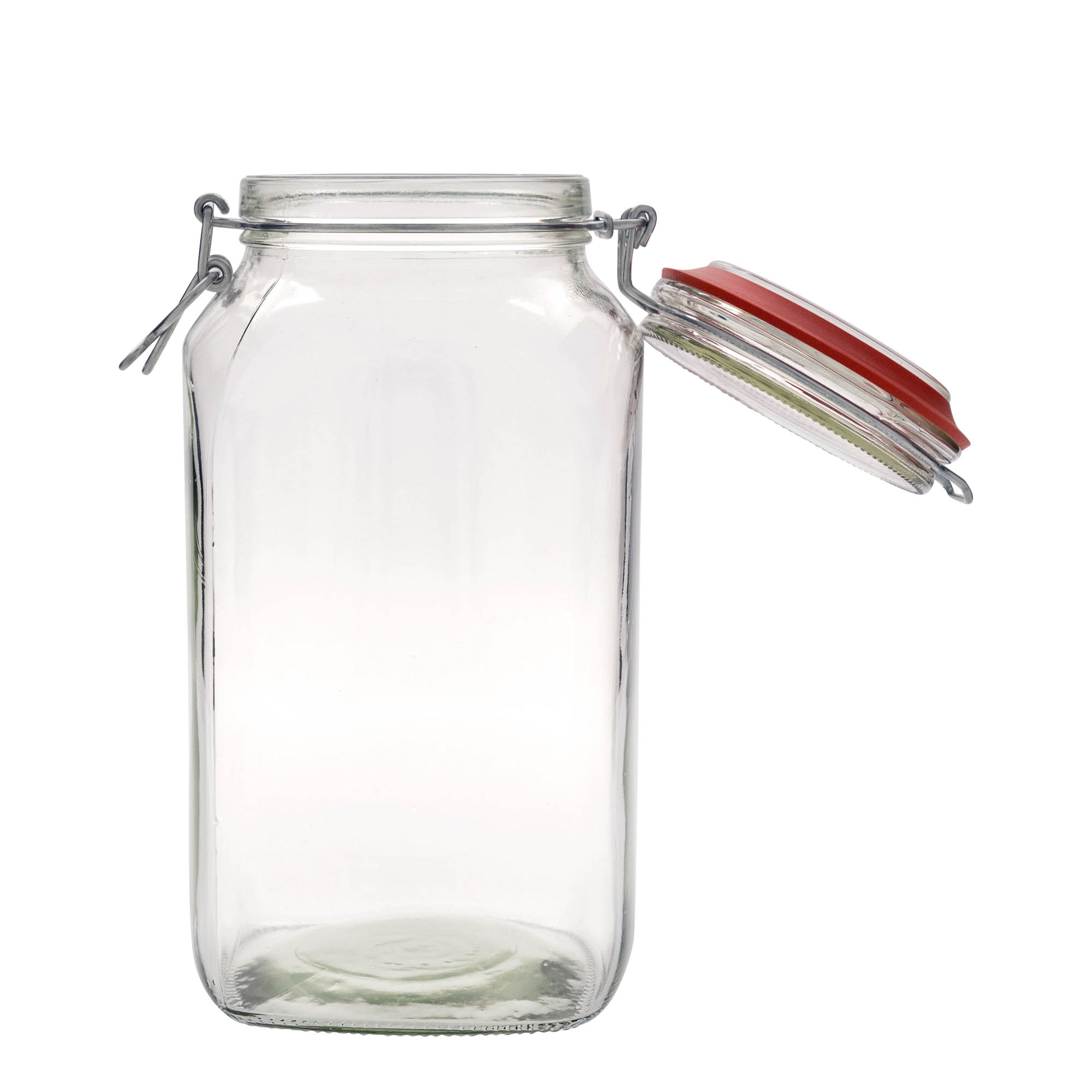 2.590 ml drótfüles üveg, négyzet alakú, nyílás: drótfüles záróelem