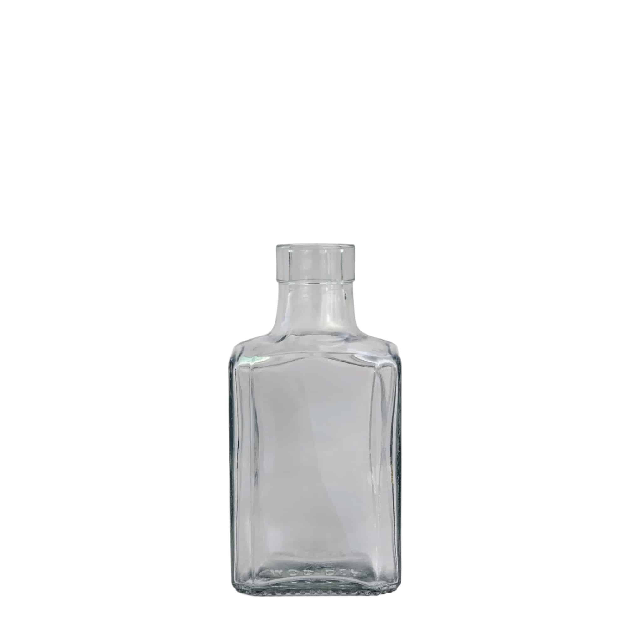 250 ml üvegpalack „Decanter Quadro felső peremmel”, szögletes, száj: parafa 250 ml üvegpalack „Decanter Quadro felső peremmel”, szögletes, száj: parafa
