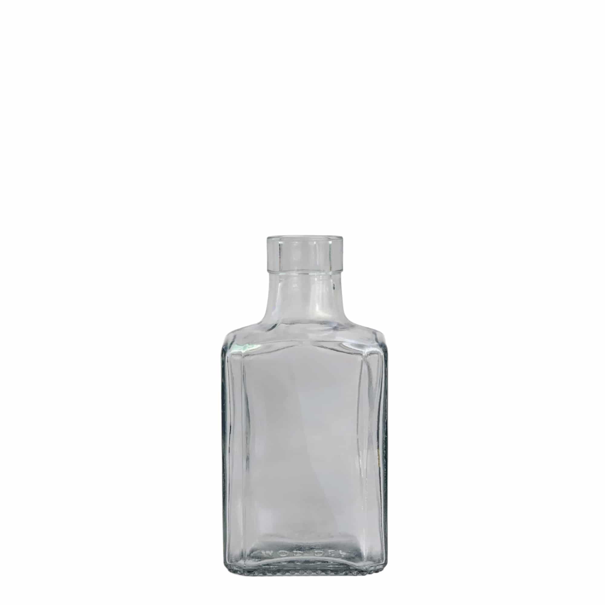 250 ml üvegpalack 'Decanter Quadro Oberband', négyzet alakú, nyílás: parafa