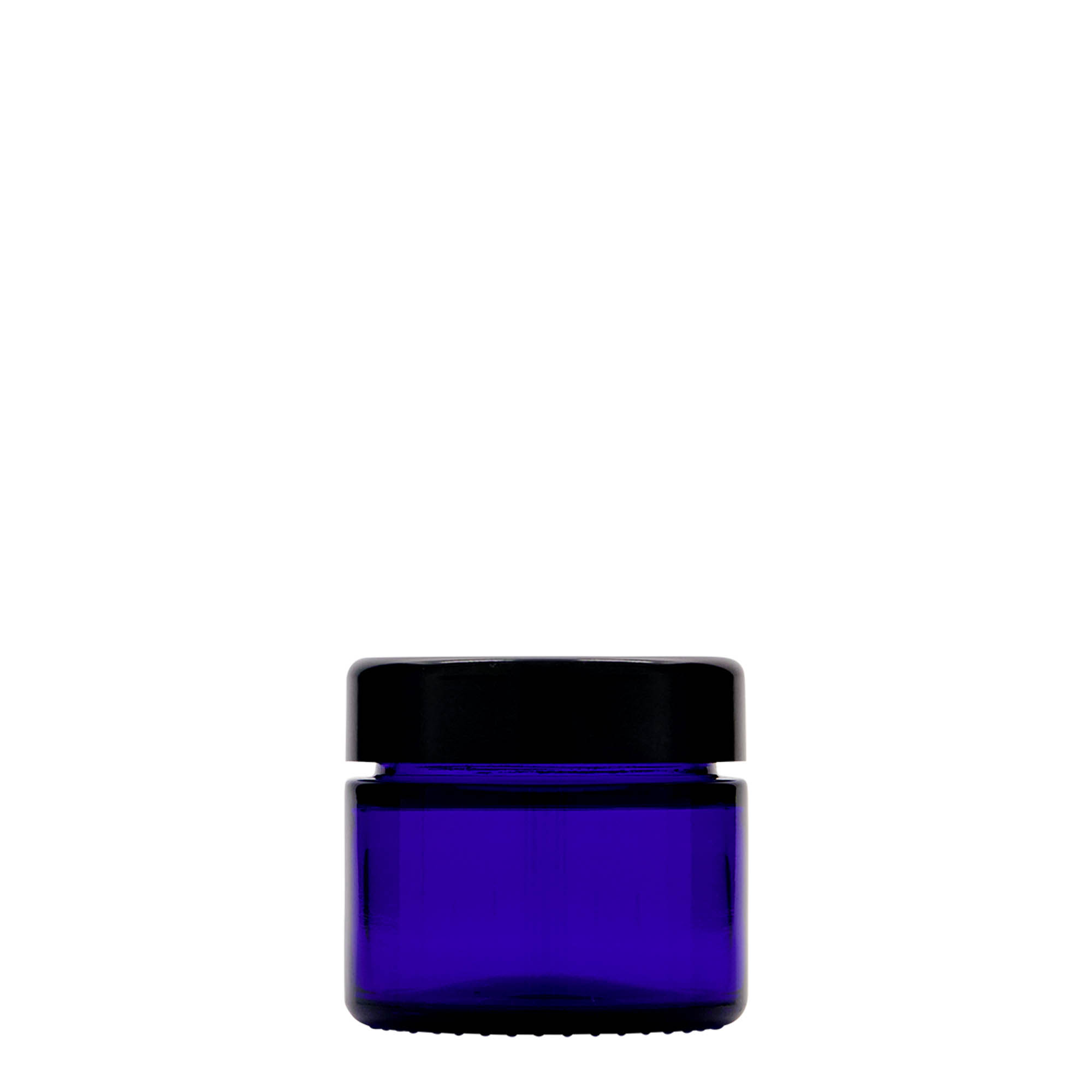 50 ml-es tégely 'Blue Edition', üveg, királykék, szájnyílás: csavaros kupak