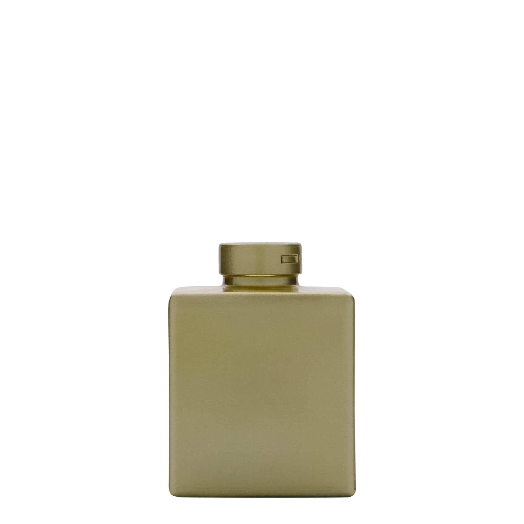100 ml üveges üveg 'Cube', négyzet alakú, arany, nyílás: parafa