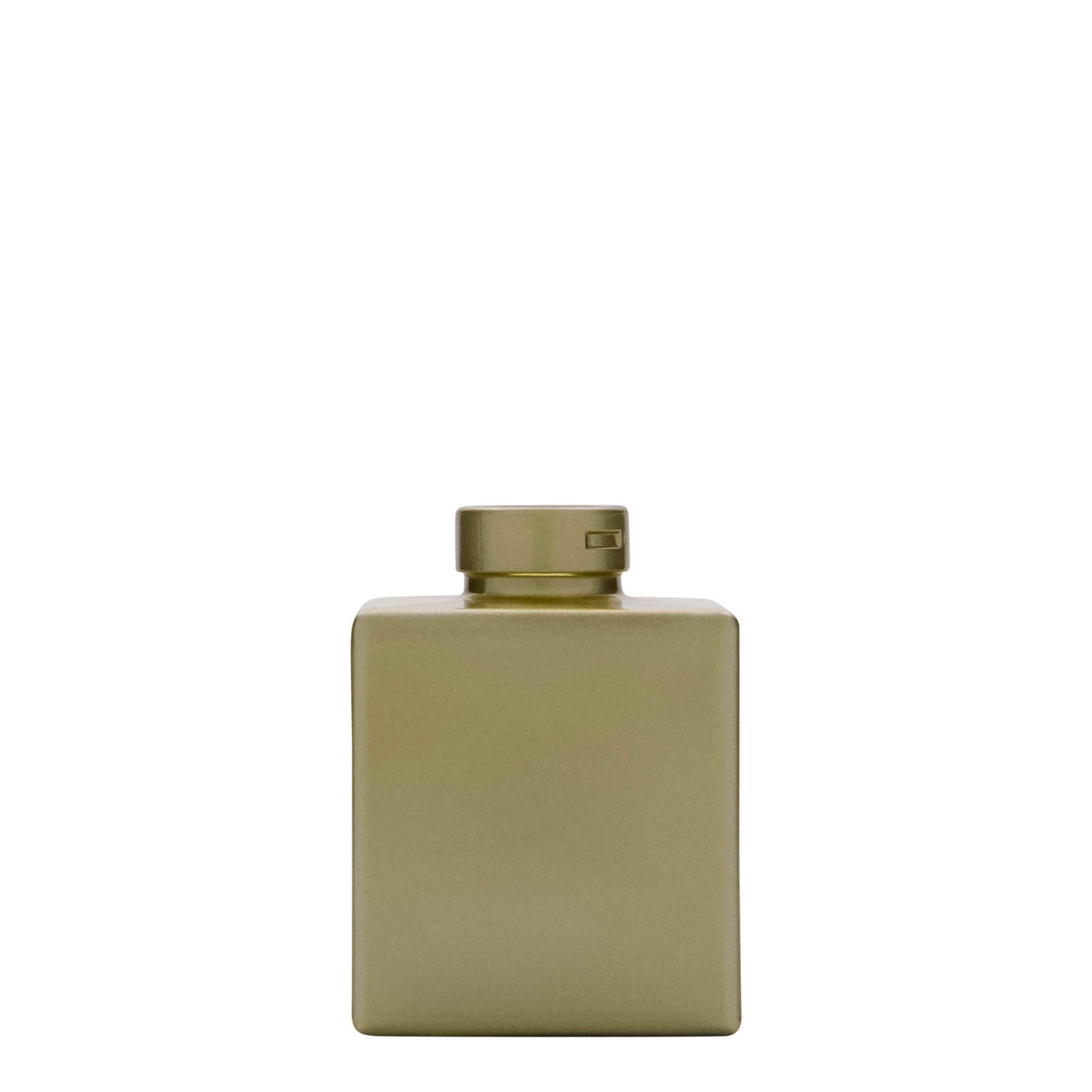 100 ml üveges üveg 'Cube', négyzet alakú, arany, nyílás: parafa