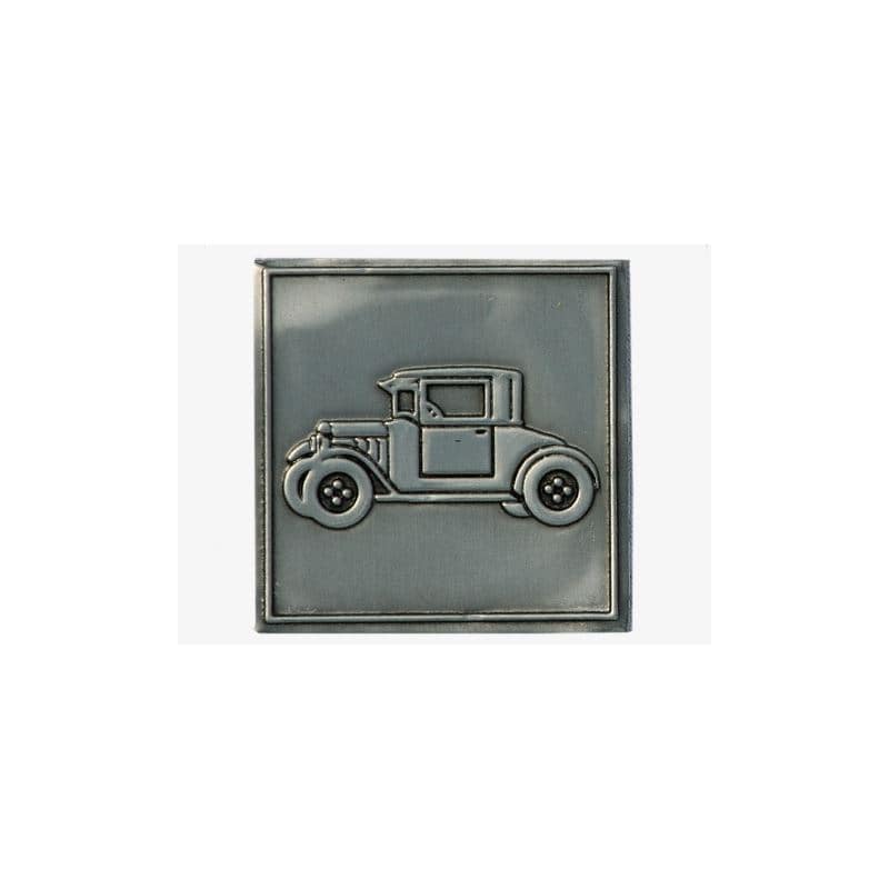 Óncímke 'Oldtimer', négyzet alakú, fém, ezüst Óncímke 'Oldtimer', négyzet alakú, fém, ezüst