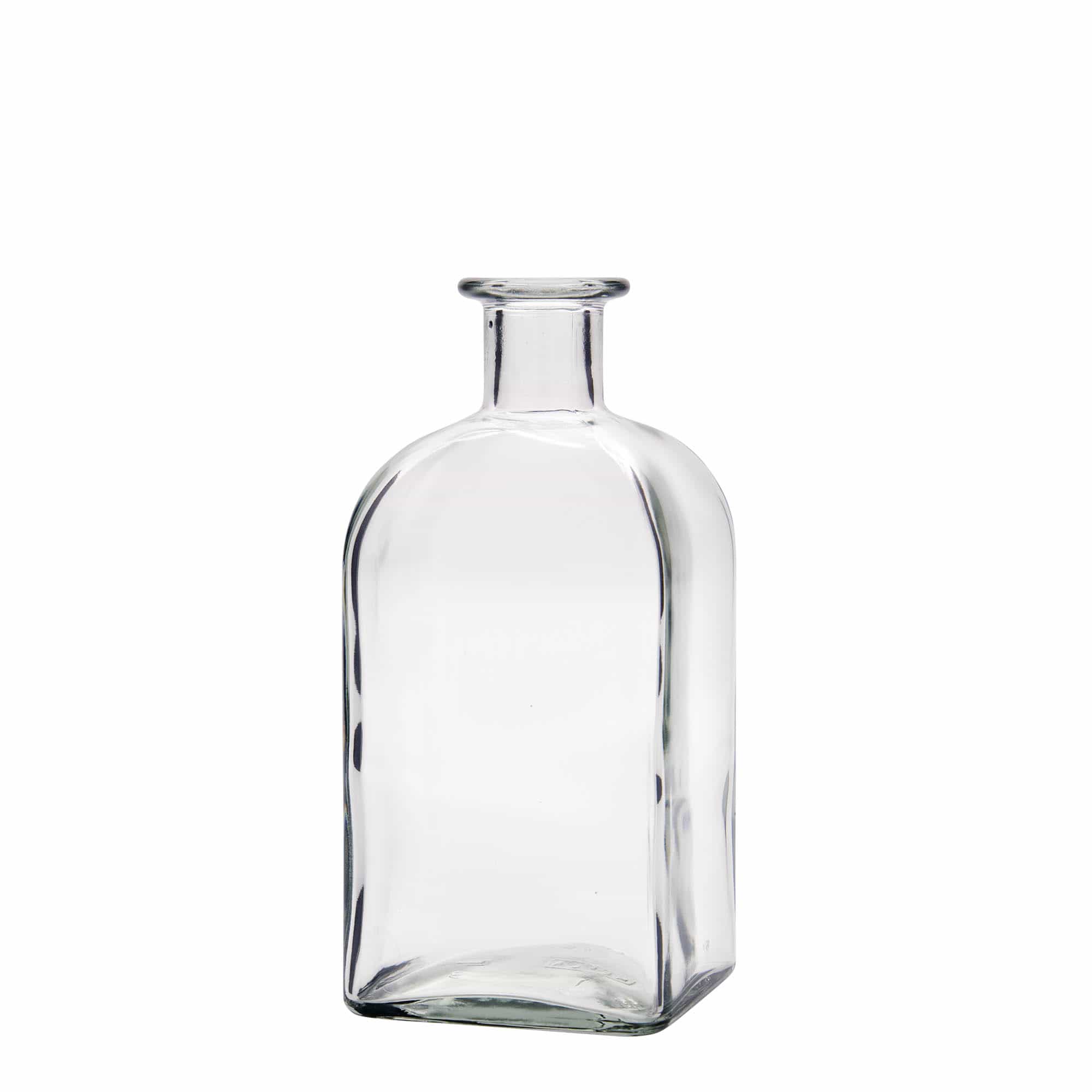 500 ml üvegpalack Apotheker Carré, négyzet alakú, nyílás: parafa dugó