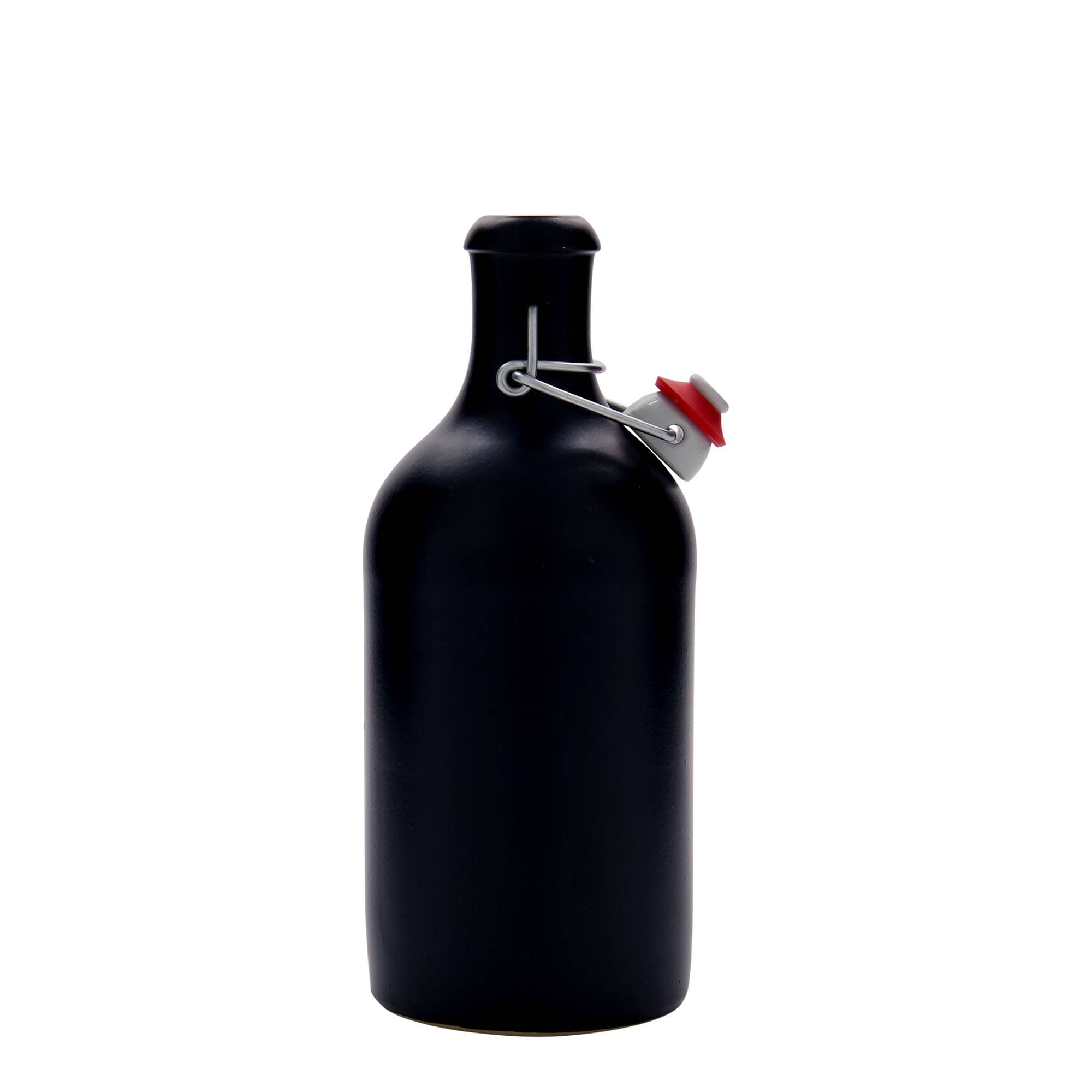 500 ml agyagedény, kőedény, fekete, száj: patentzár