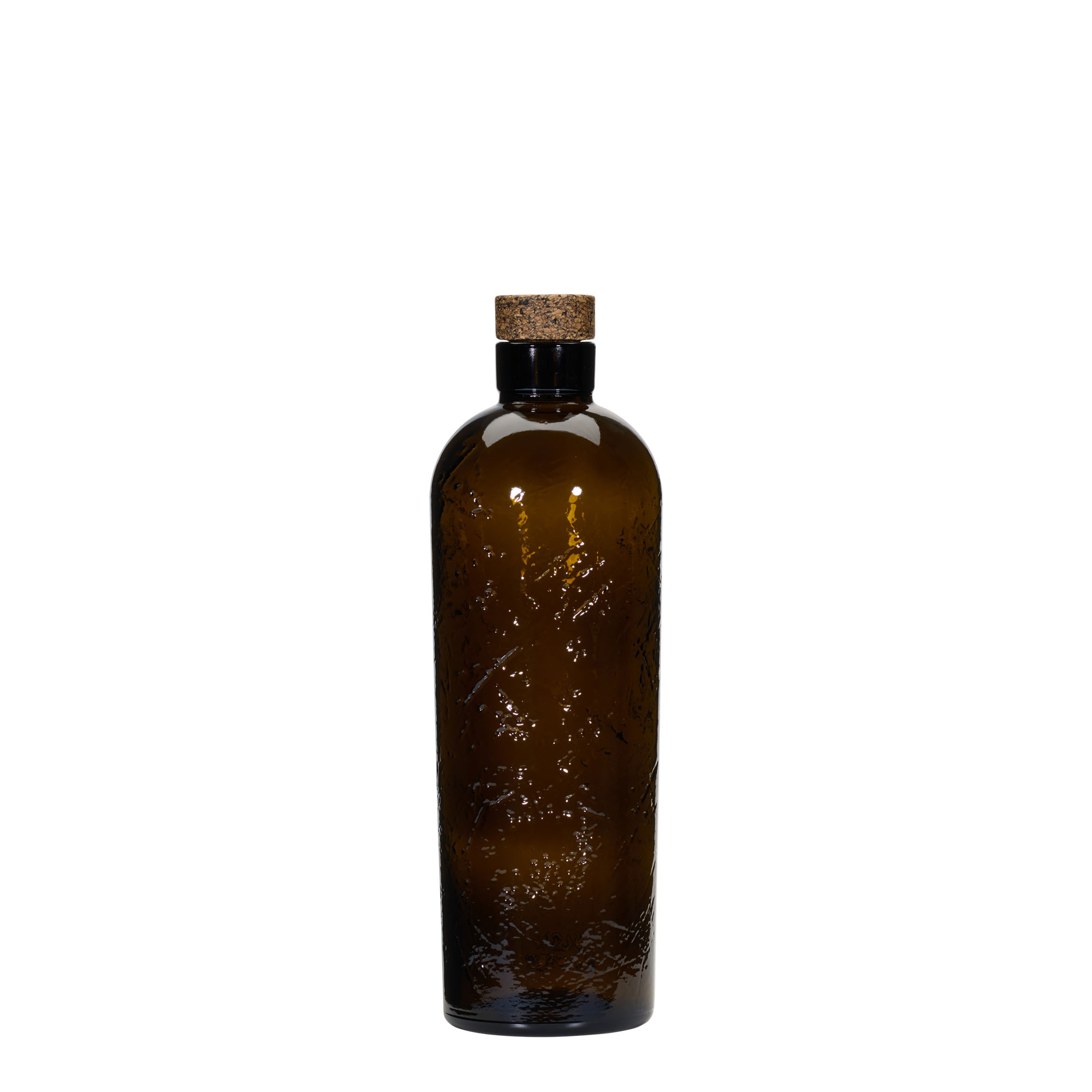 700 ml vadon készített üvegpalack 'Natural', barna, nyílás: parafa