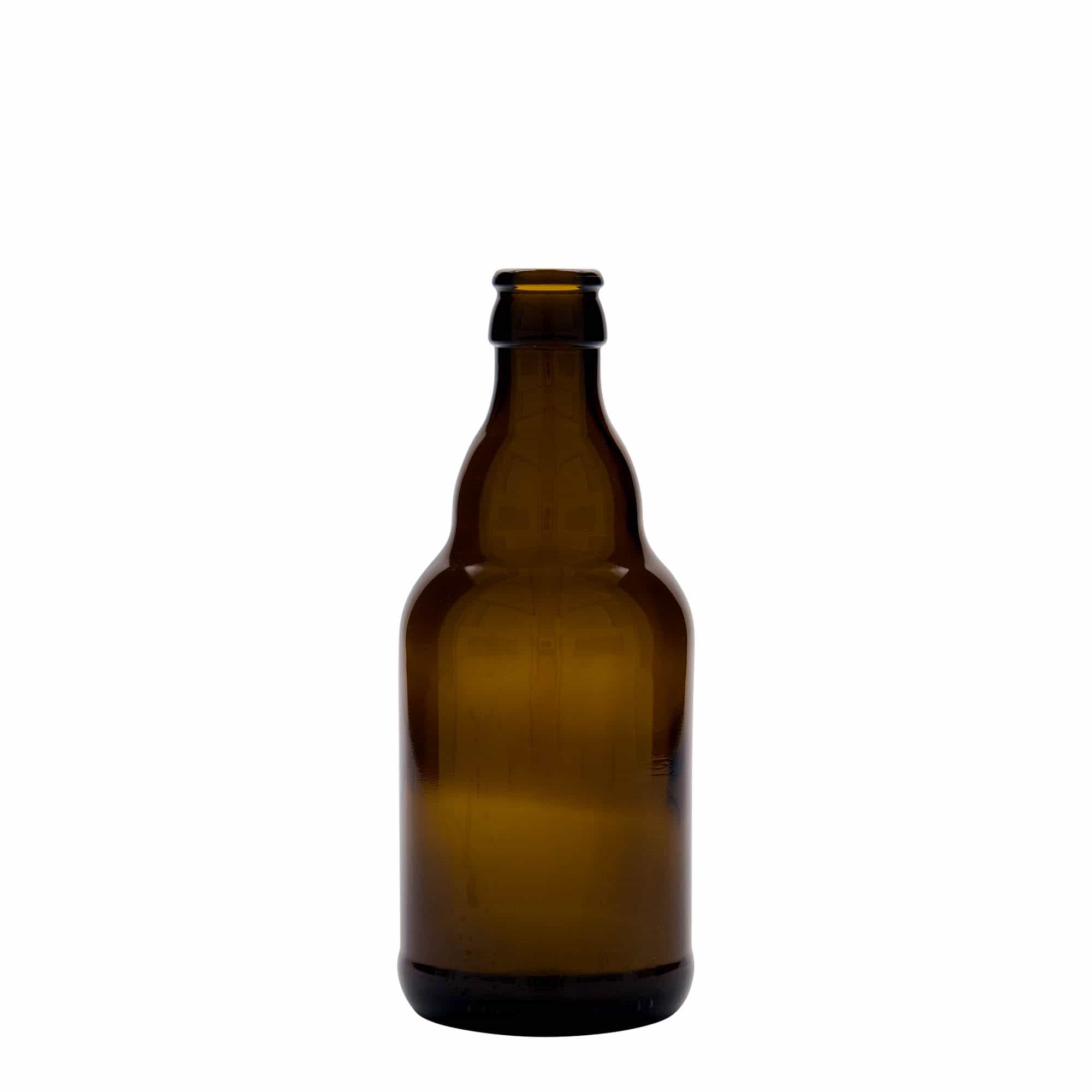330 ml sörösüveg 'Steinie', üveg, barna, nyak: csavarzár