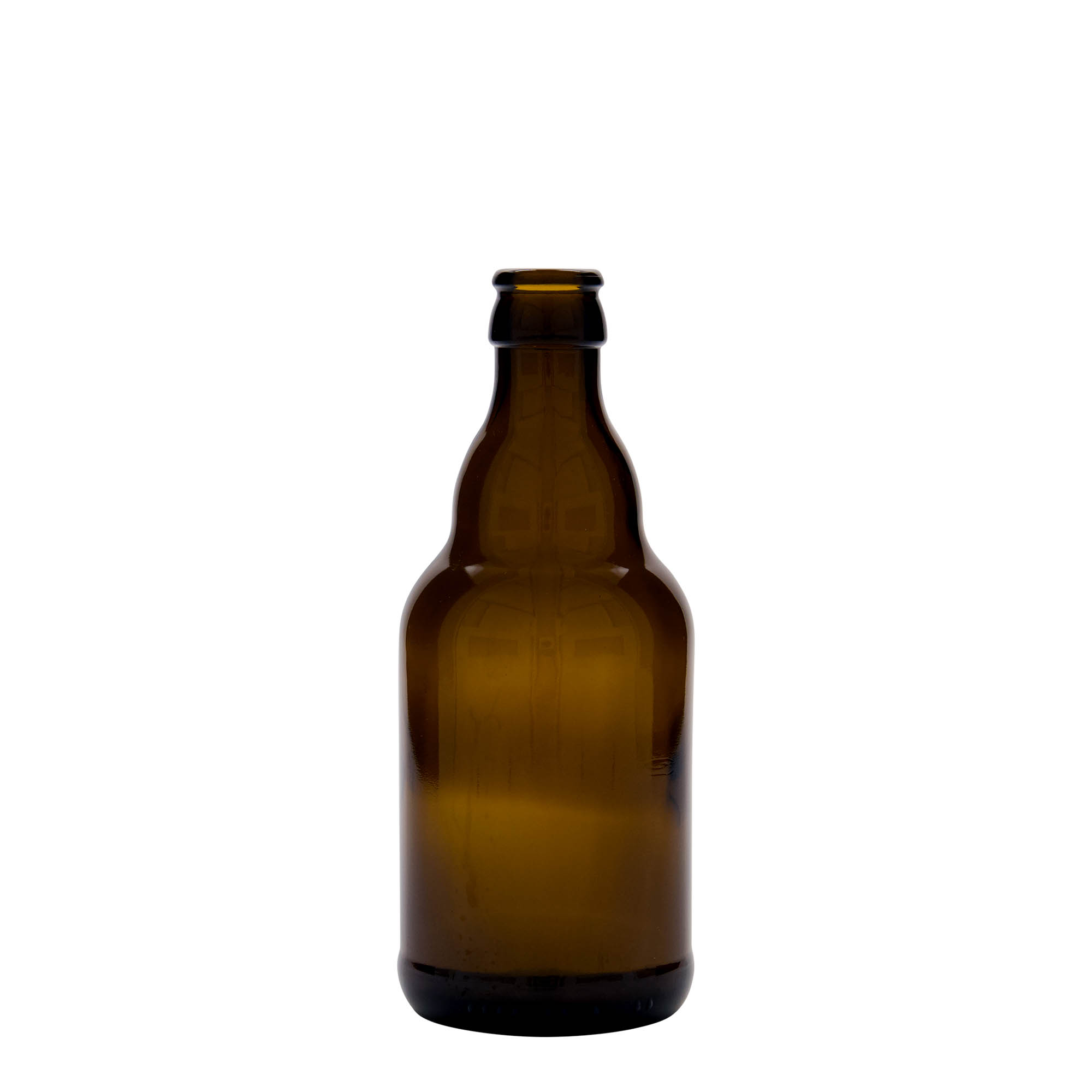 330 ml sörösüveg 'Steinie', üveg, barna, nyak: csavarzár