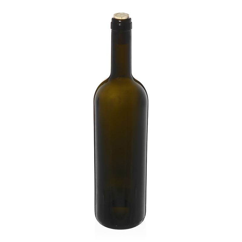 750 ml-es borospalack 'Golia', antikzöld, szájnyílás: parafadugó