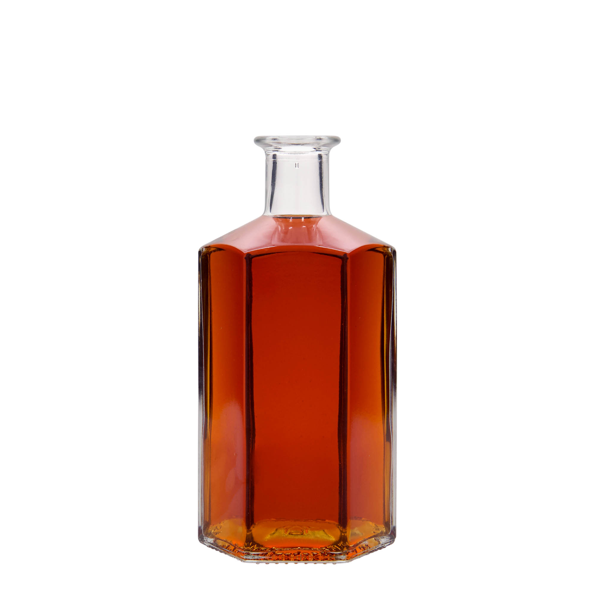 500 ml üvegpalack gyógyszerész „Jimmy”, hatszögletű, nyílás: parafa