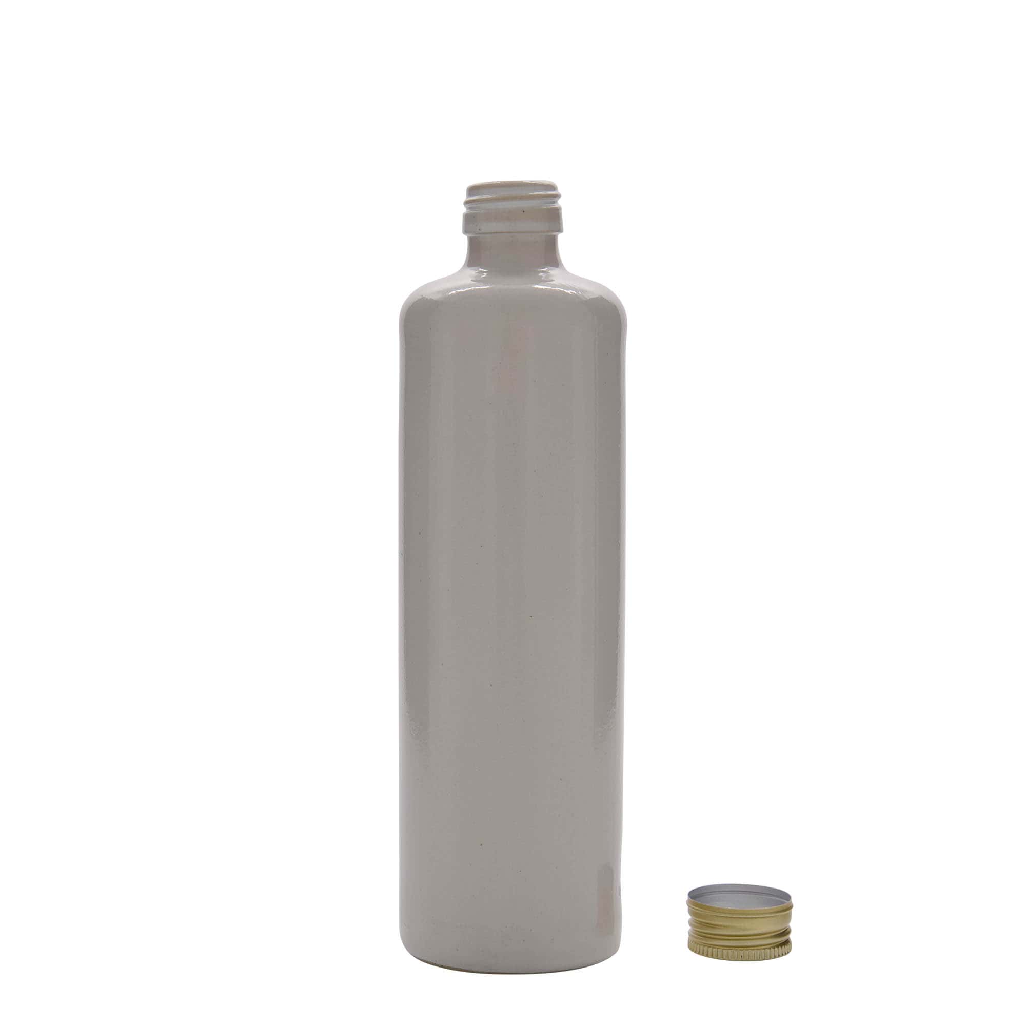 500 ml hordós korsó, kőedény, fehér, száj: PP 31,5