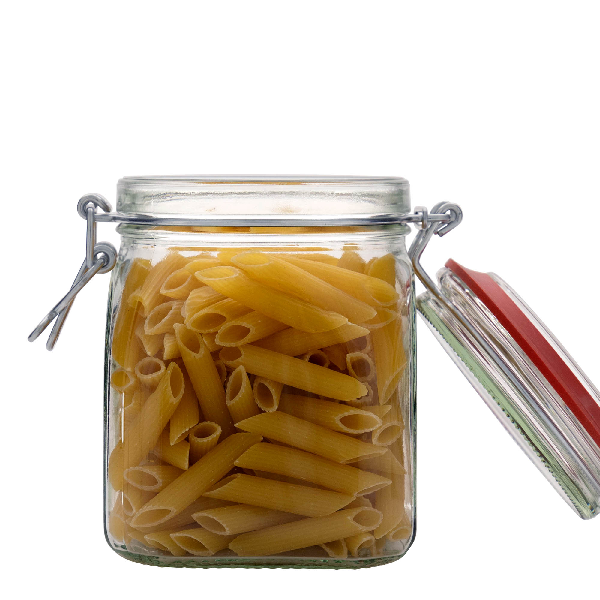 900 ml drótkapcsos üveg, négyzet alakú, nyílás: drótkapcsos zárás