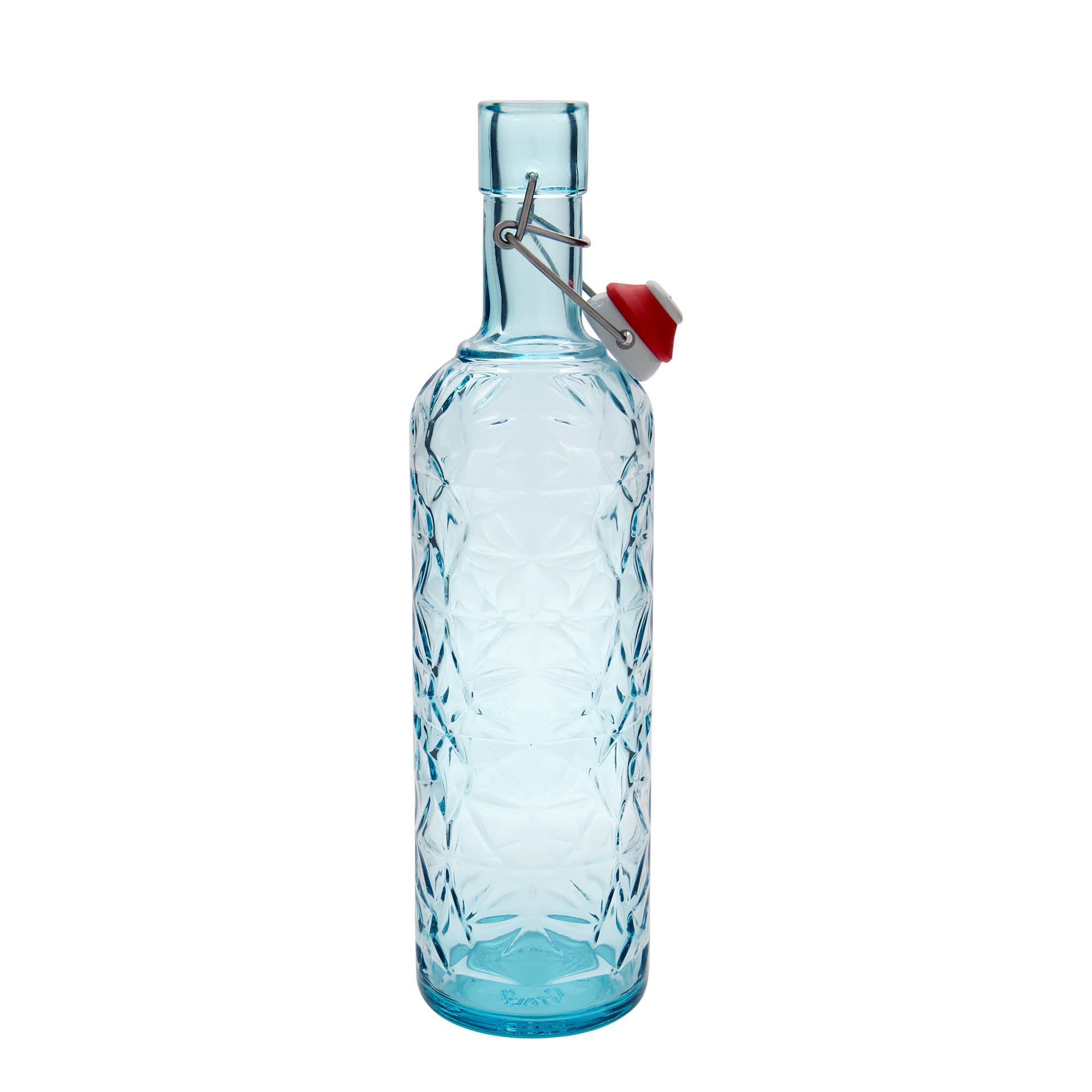 1.000 ml üvegpalack 'Oriente', azúrkék, nyílás: patentzár