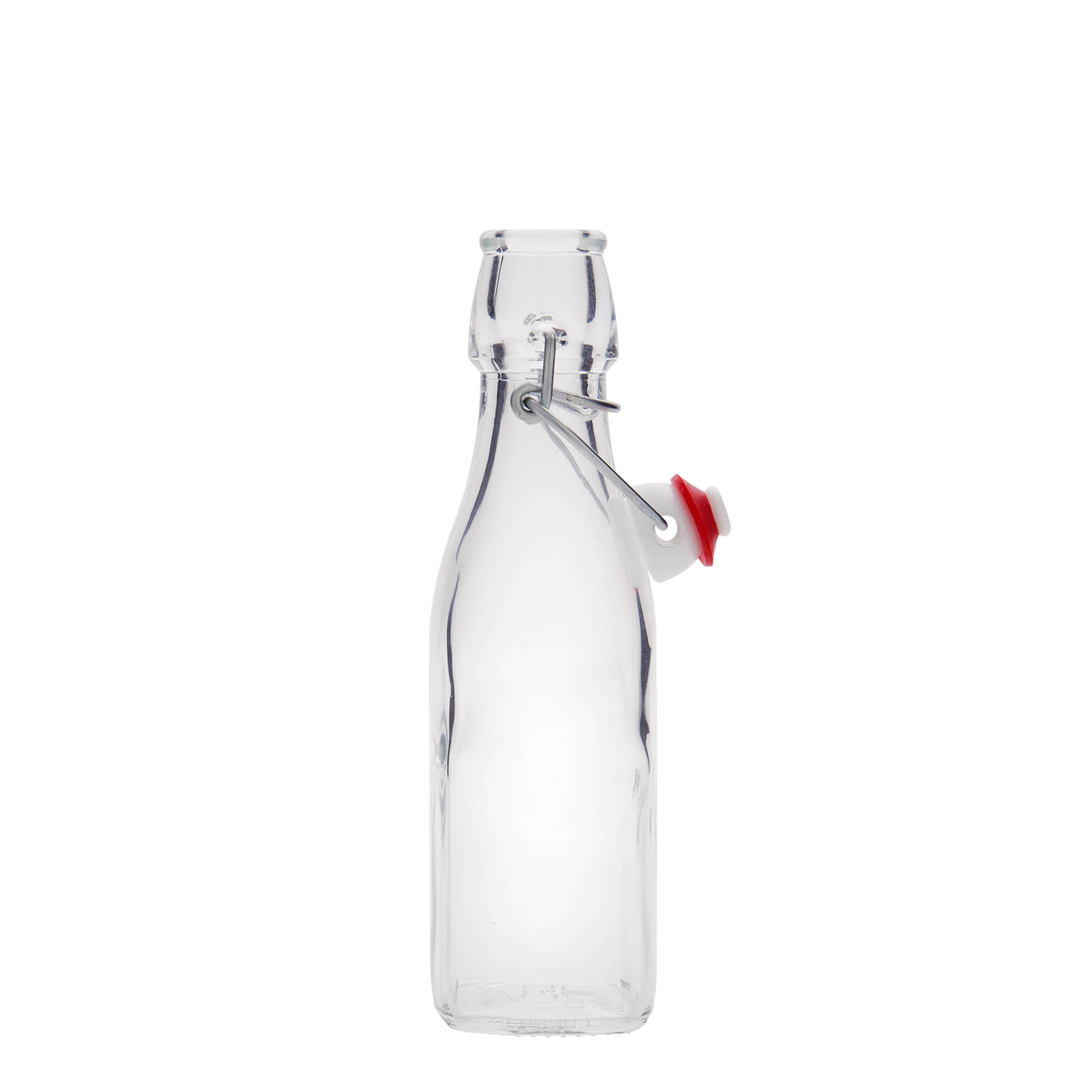 250 ml üveges palack 'Swing, négyzet alakú, nyílás: csatos záróelem' 250 ml üveges palack 'Swing, négyzet alakú, nyílás: csatos záróelem'