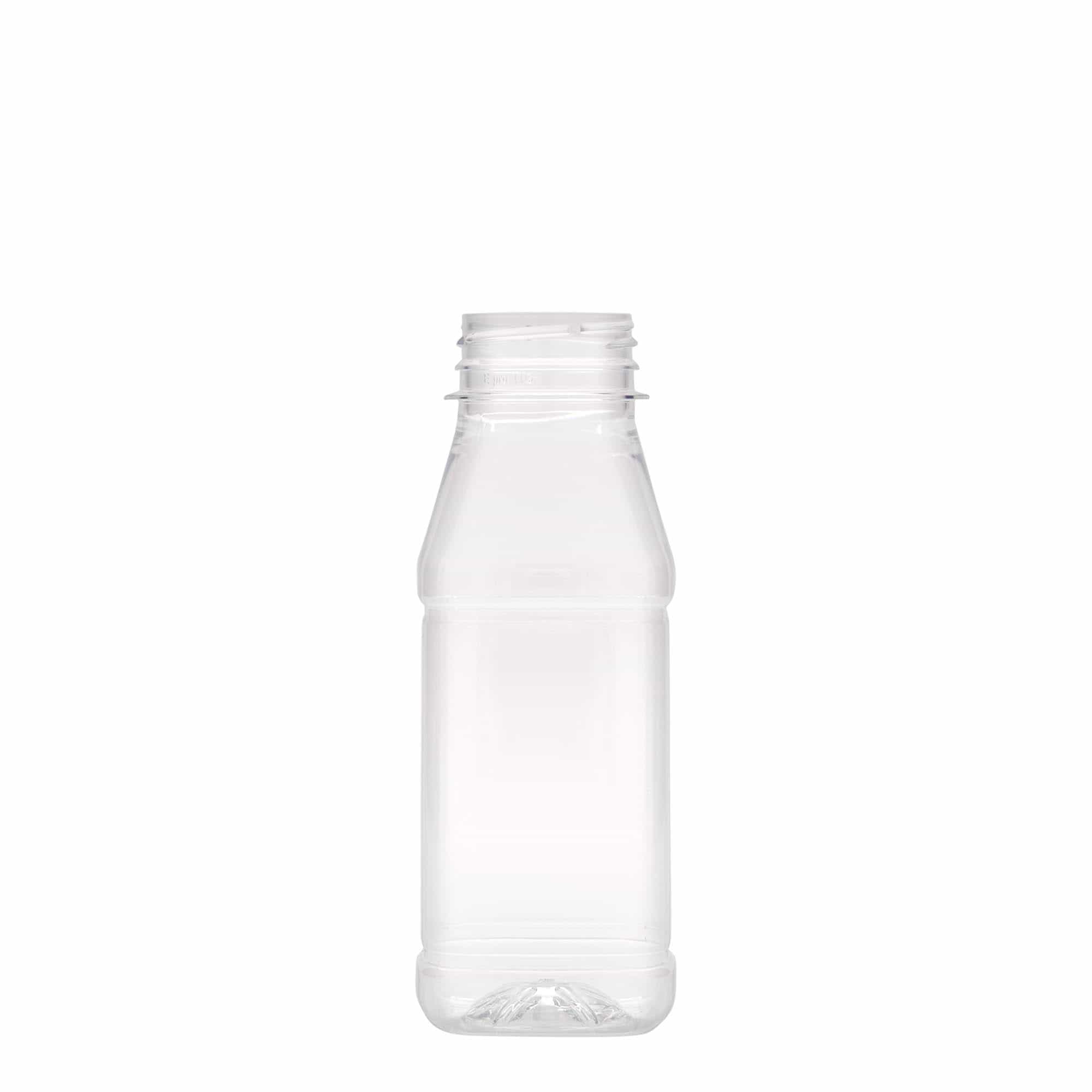 250 ml PET-palack 'Milk and Juice Carré', négyzet alakú, műanyag, nyílás: 38 mm
