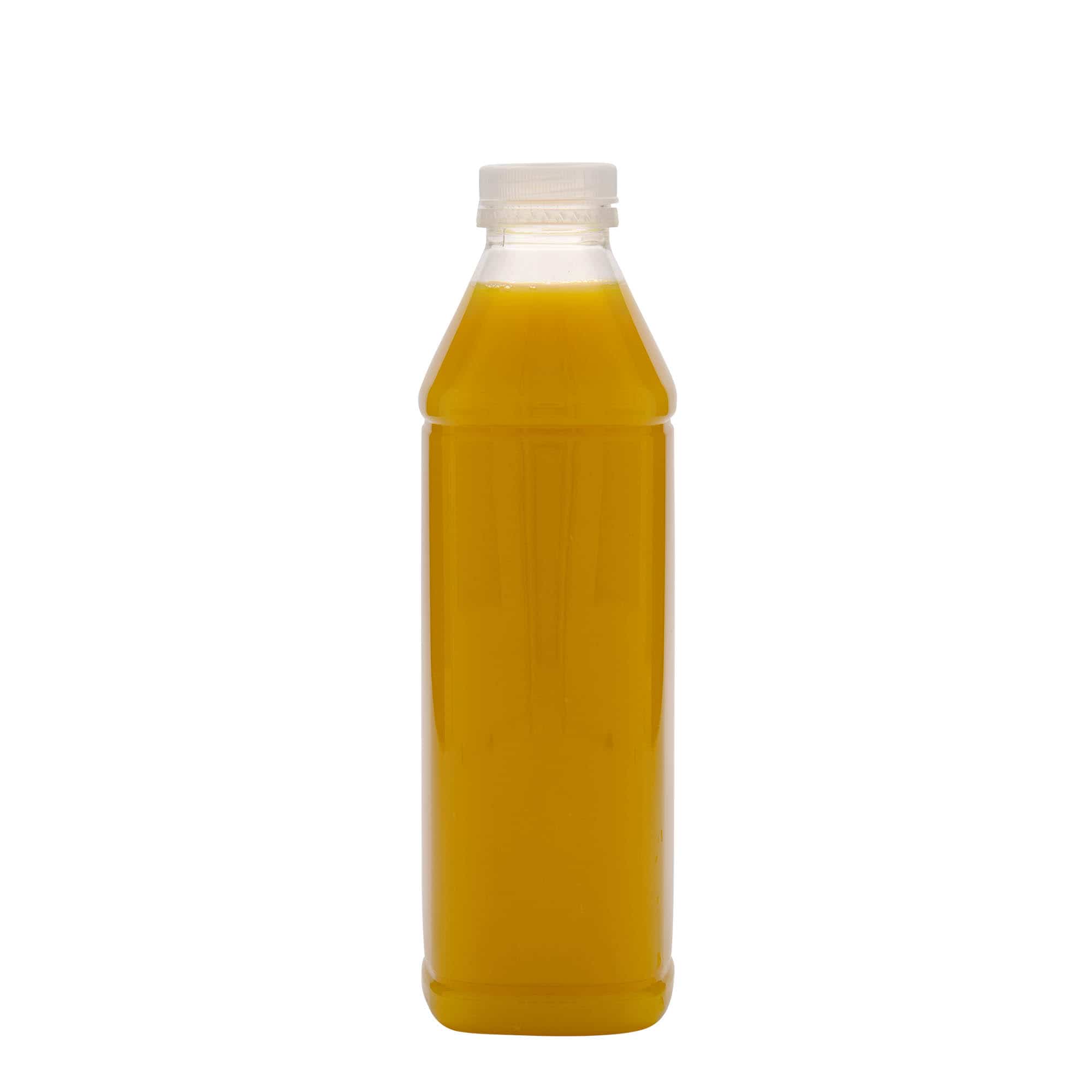 1000 ml-es PET-palack Milk and Juice Carré, négyzet alakú, műanyag, szájnyílás: 38 mm